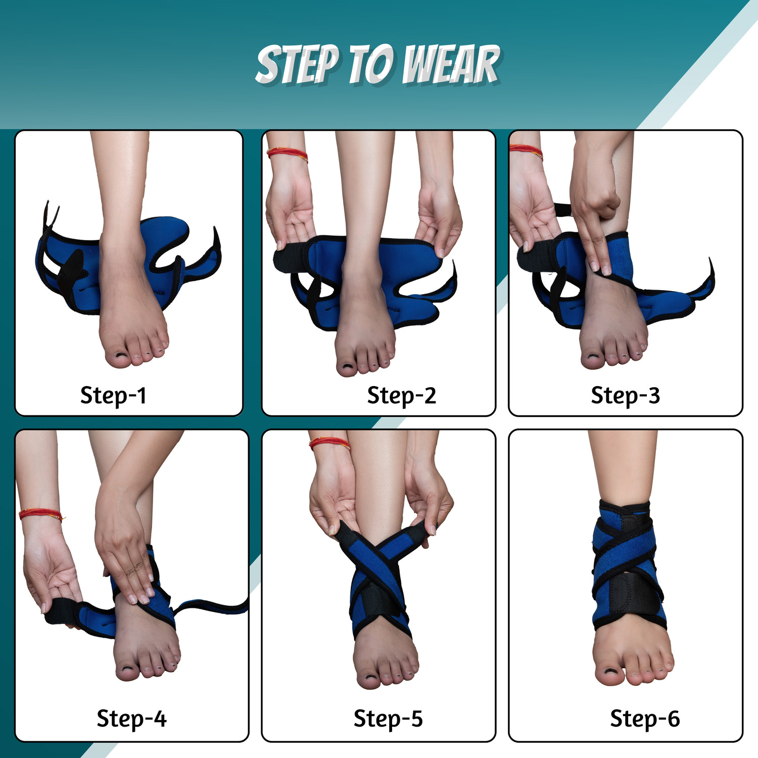 Image of Wonder Care Adjustable Ankle Support Brace Strap for Pain Relief Sports Gym Fitness Ankle Support