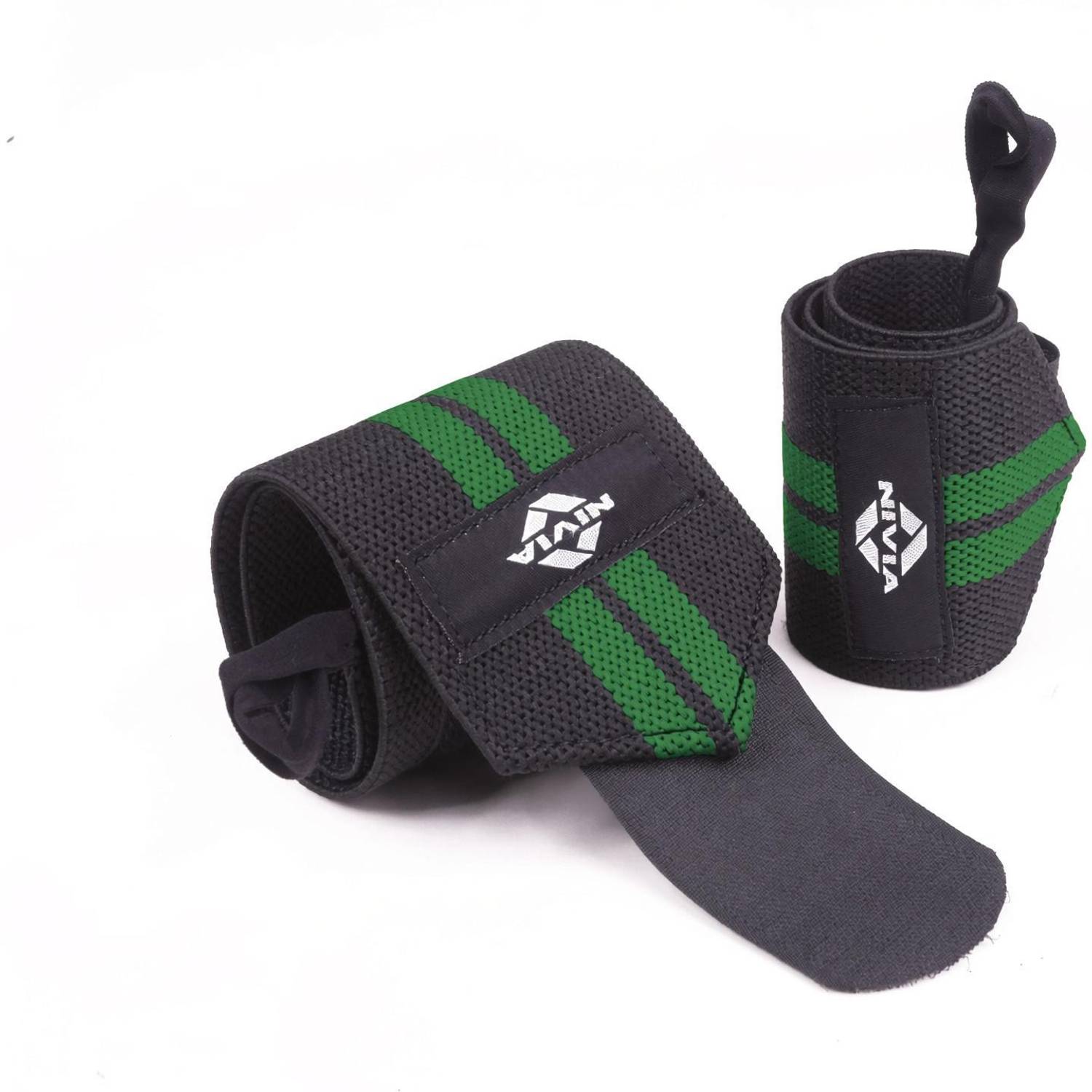 NIVIA Weight Lifting Wrist Support with Thumb Loop Strap for Men & Women (Green/Black) Wrist Support