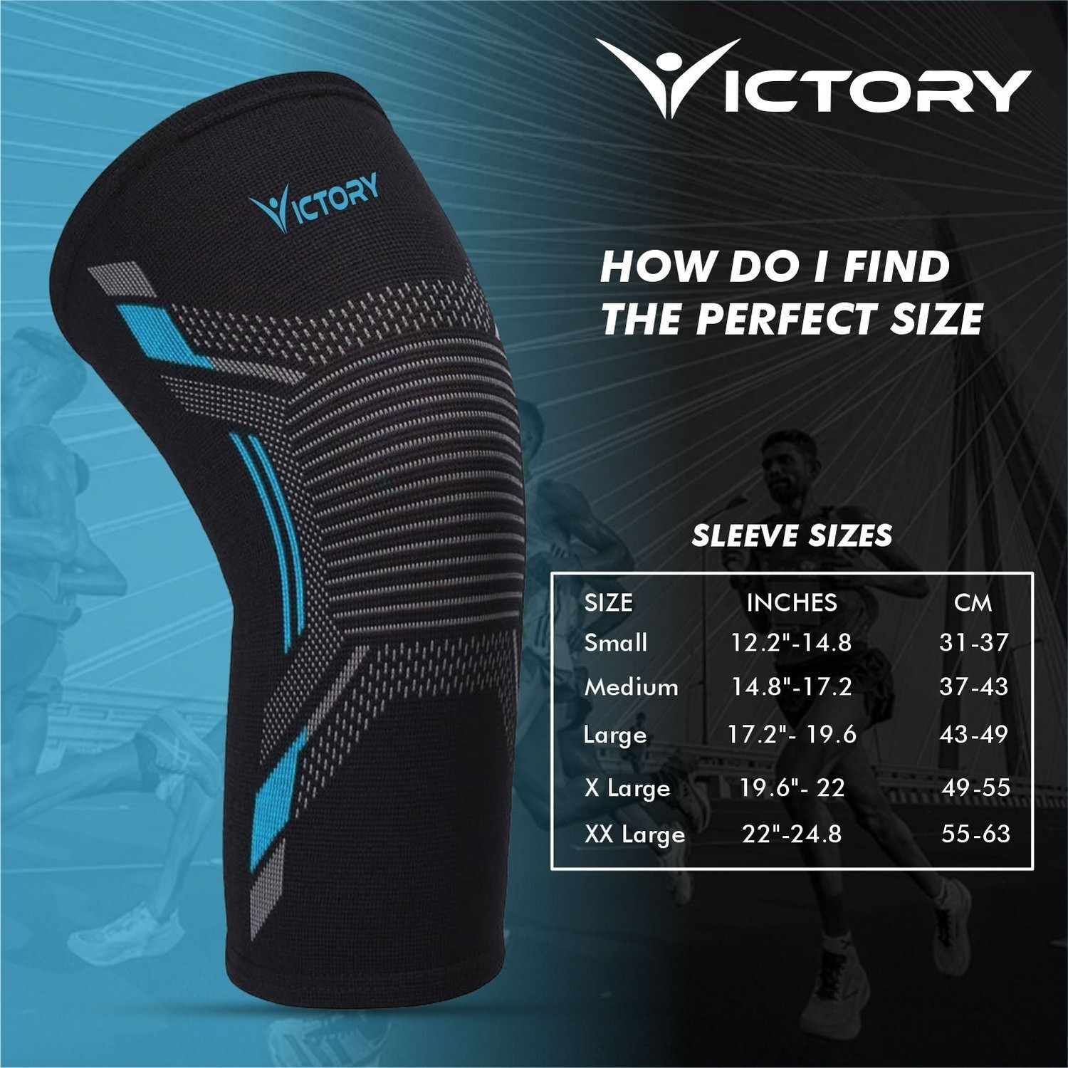 Image of VICTORY Knee Support For Exercise, Gym, Running, Yoga, Pain Relief Men & Women Knee Support
