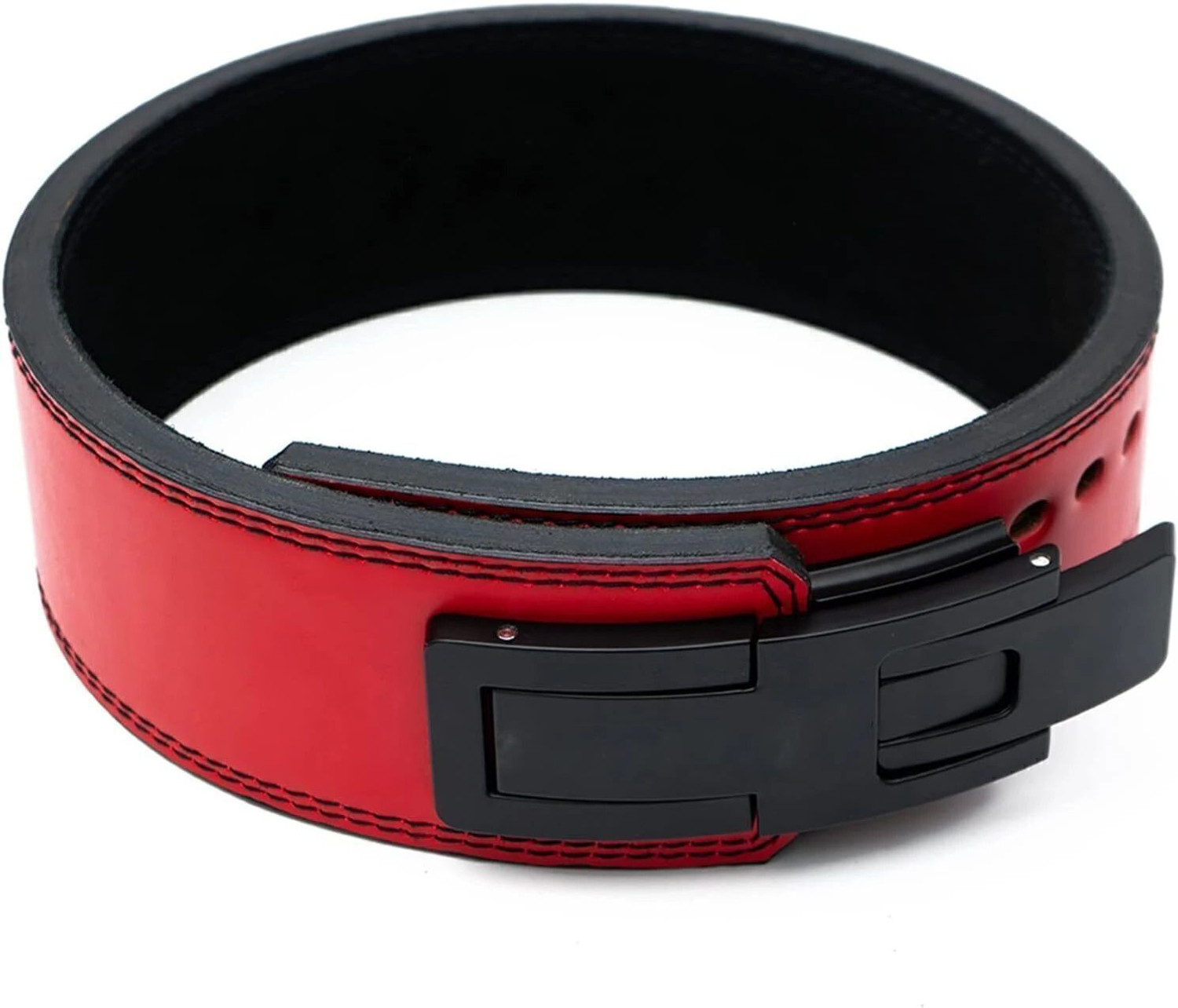 Image of squarefit Pro Series Lever Belt - Red | 13mm Gym Belt for Powerlifting & Strength Training Weight Lifting Belt