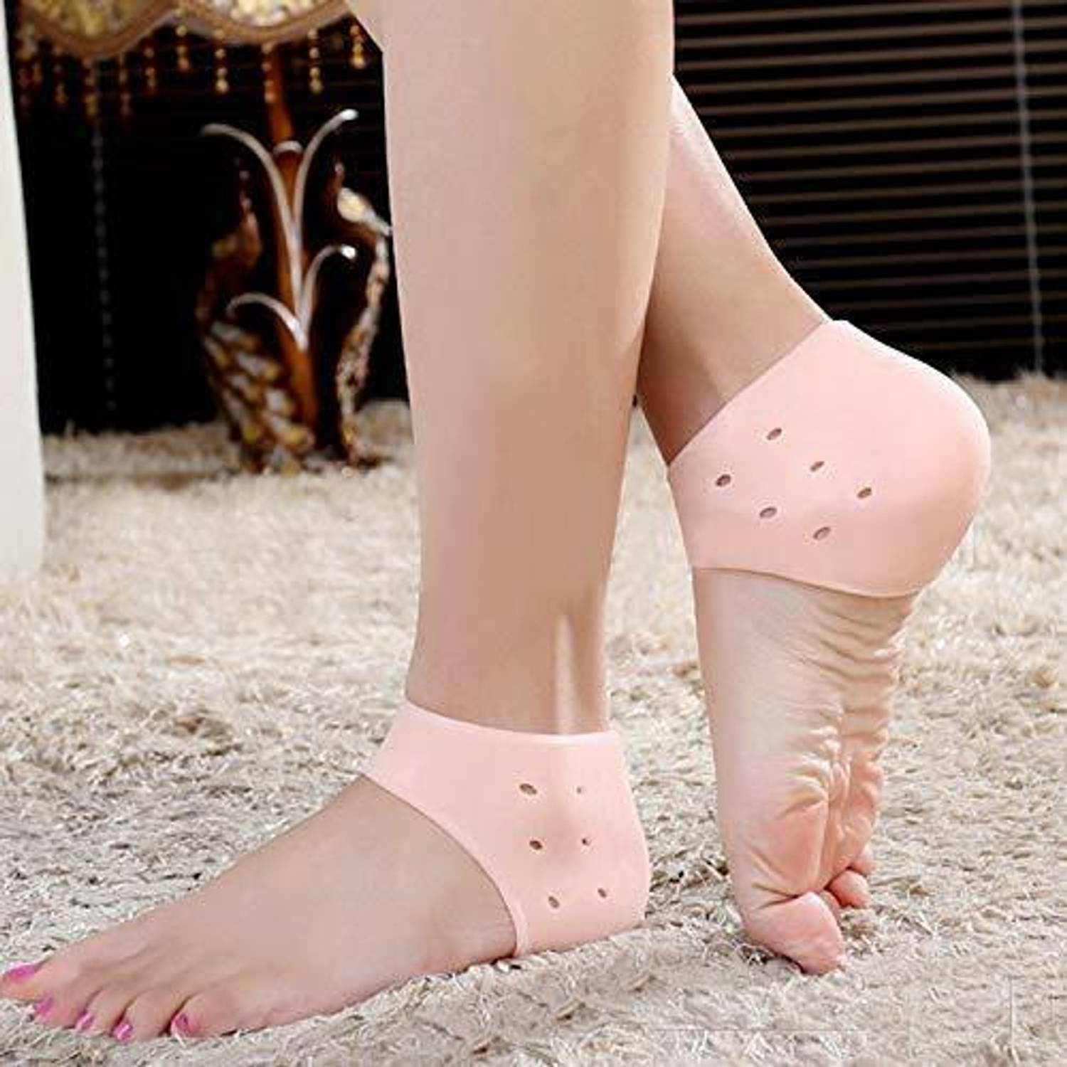 AARADHYAM Silicon Gel Heel Socks Pad Heel Pain Relief Heel Support Heel Heel Support
