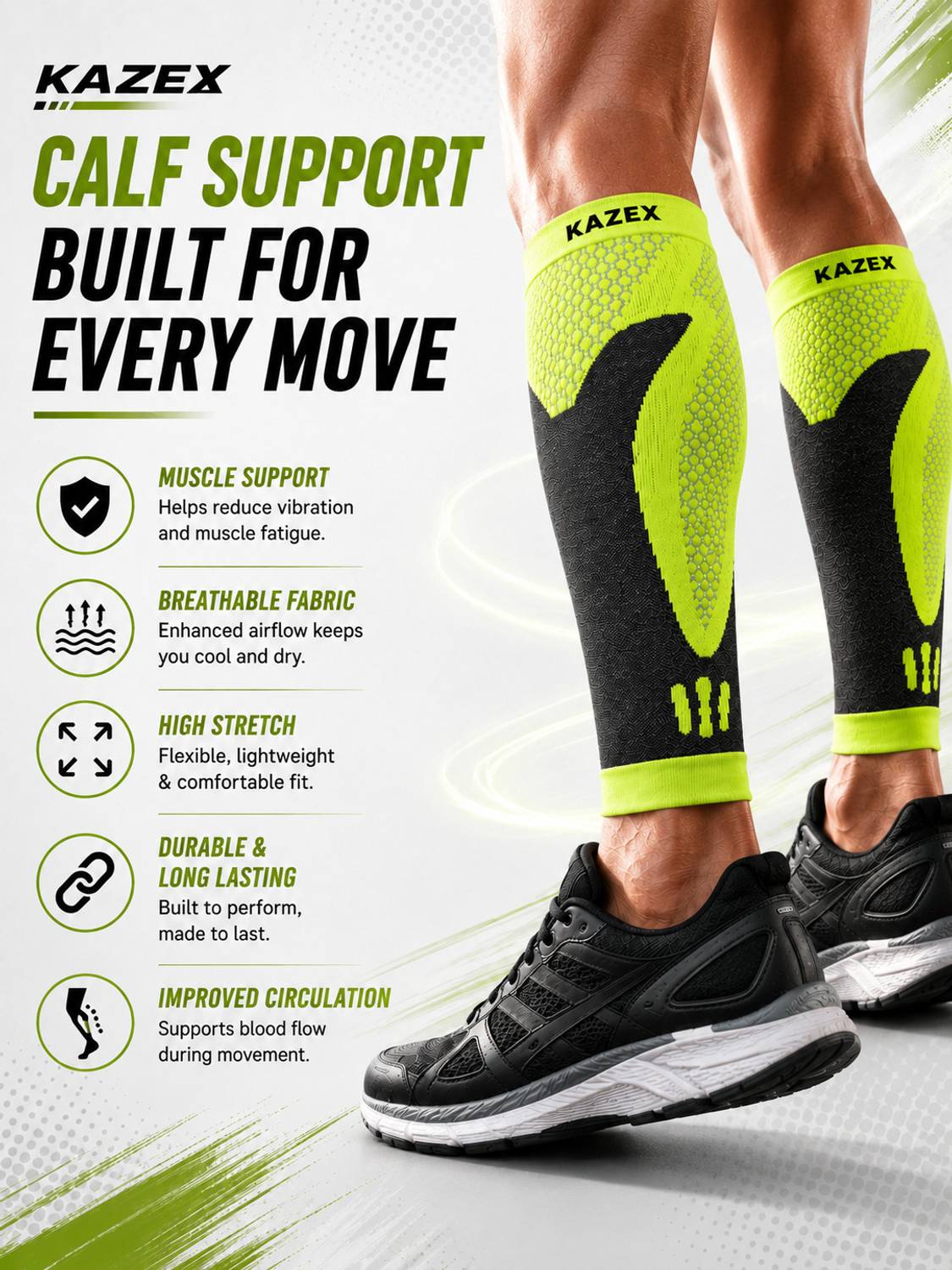 KAZEX Calf Support Green - Image 2