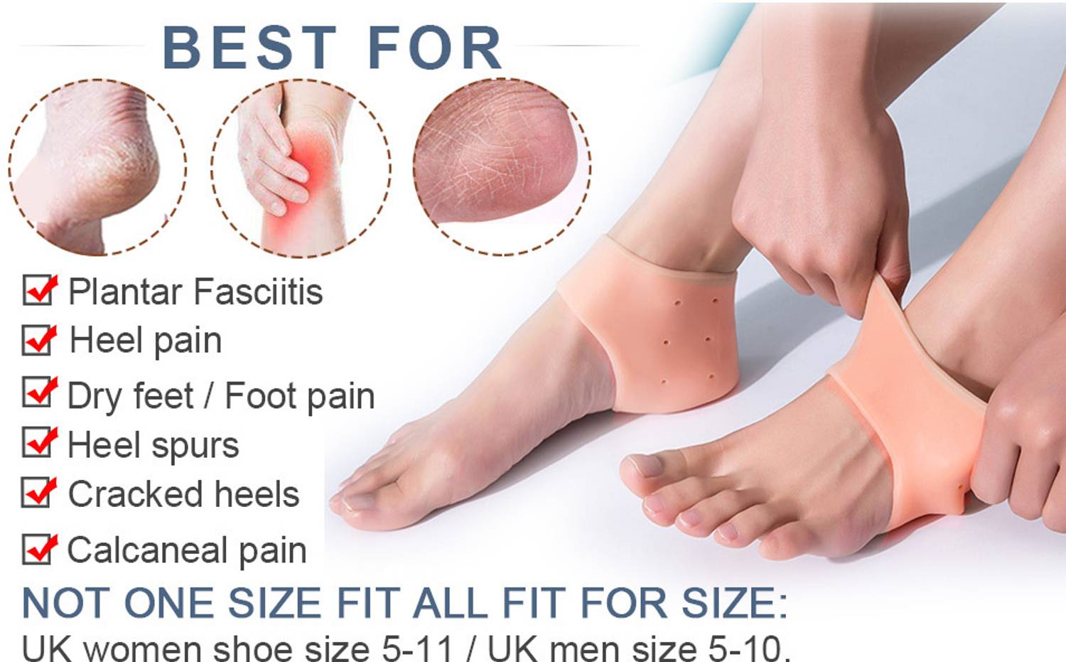 AARADHYAM Gel Heel Socks Pad Heel Heel Socks Pad Heel Pain Relief Heel Support Heel Heel Support