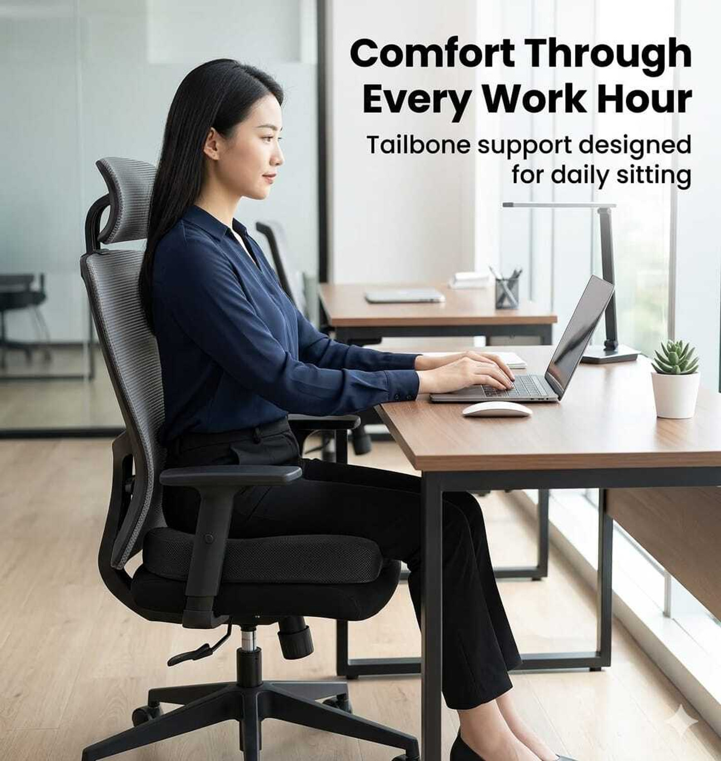 Image of COO RIZZ Nap time Anytime Orthopedic Coccyx Seat Cushion for Tailbone Pain Back / Lumbar Support