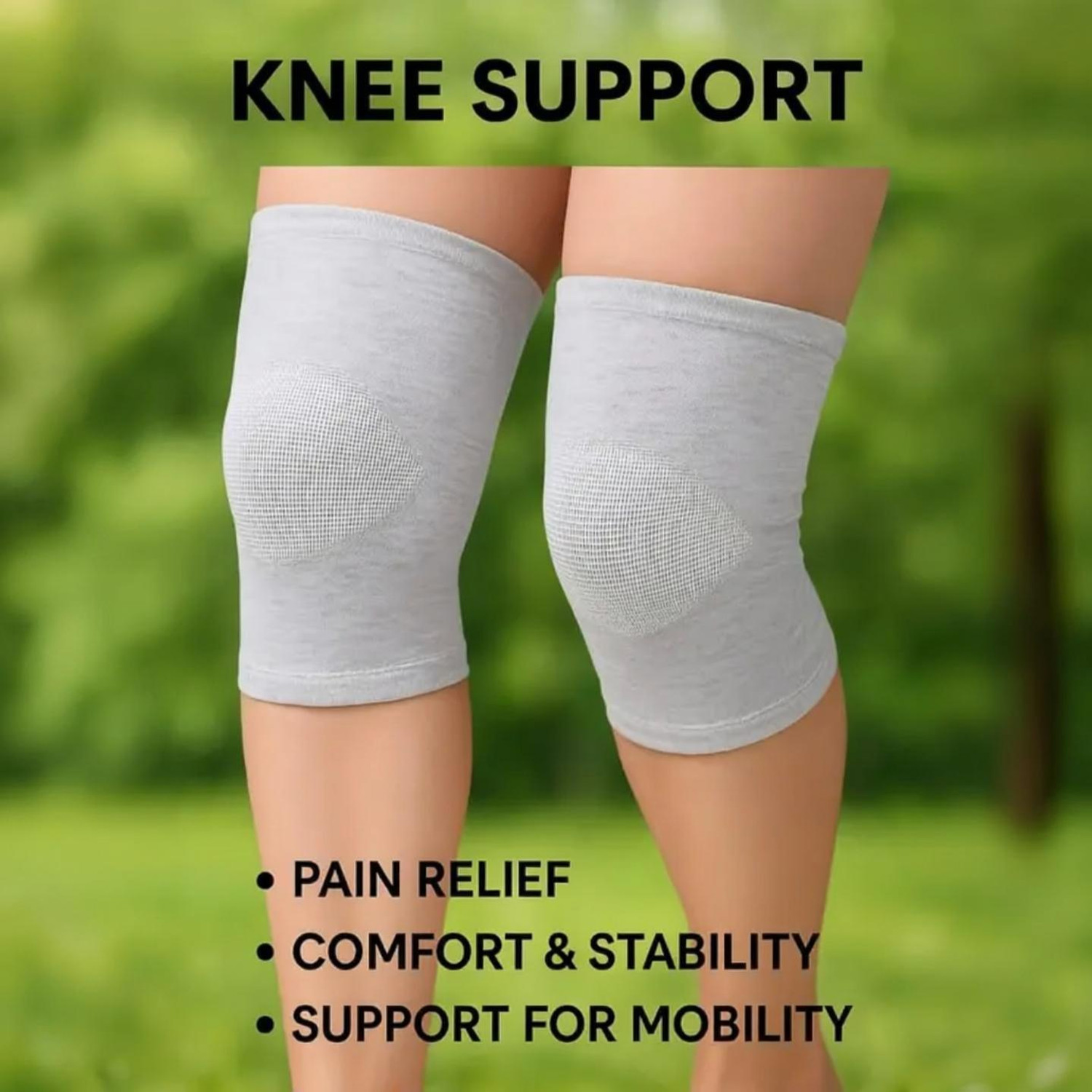 Image of Mulkraj Ortho Bamboo Knee Cap , Knee Support, Knee pain relief, Knee Support for gym Knee Support