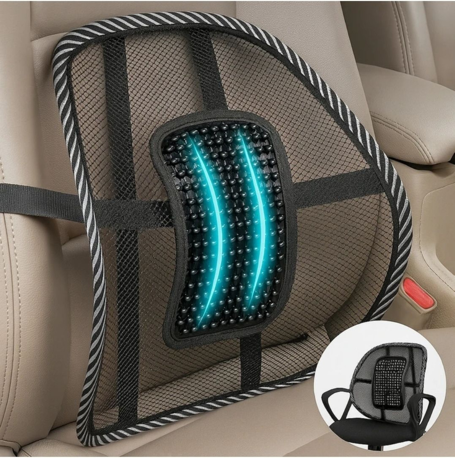 Image of RBTR Car Seat Chair Massage Back Lumbar Support Mesh Ventilate Cushion Pad Back / Lumbar Support