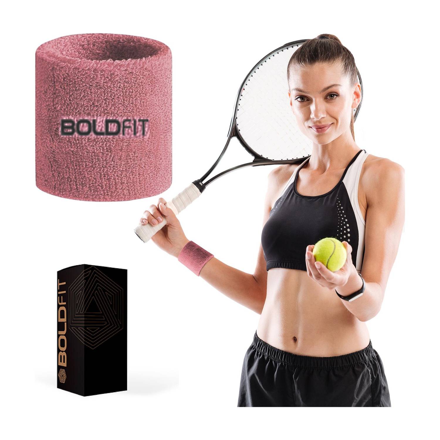 BOLDFIT Wrist Band For Men & Women, Use in Gym, Sports & Badminton Wrist Support