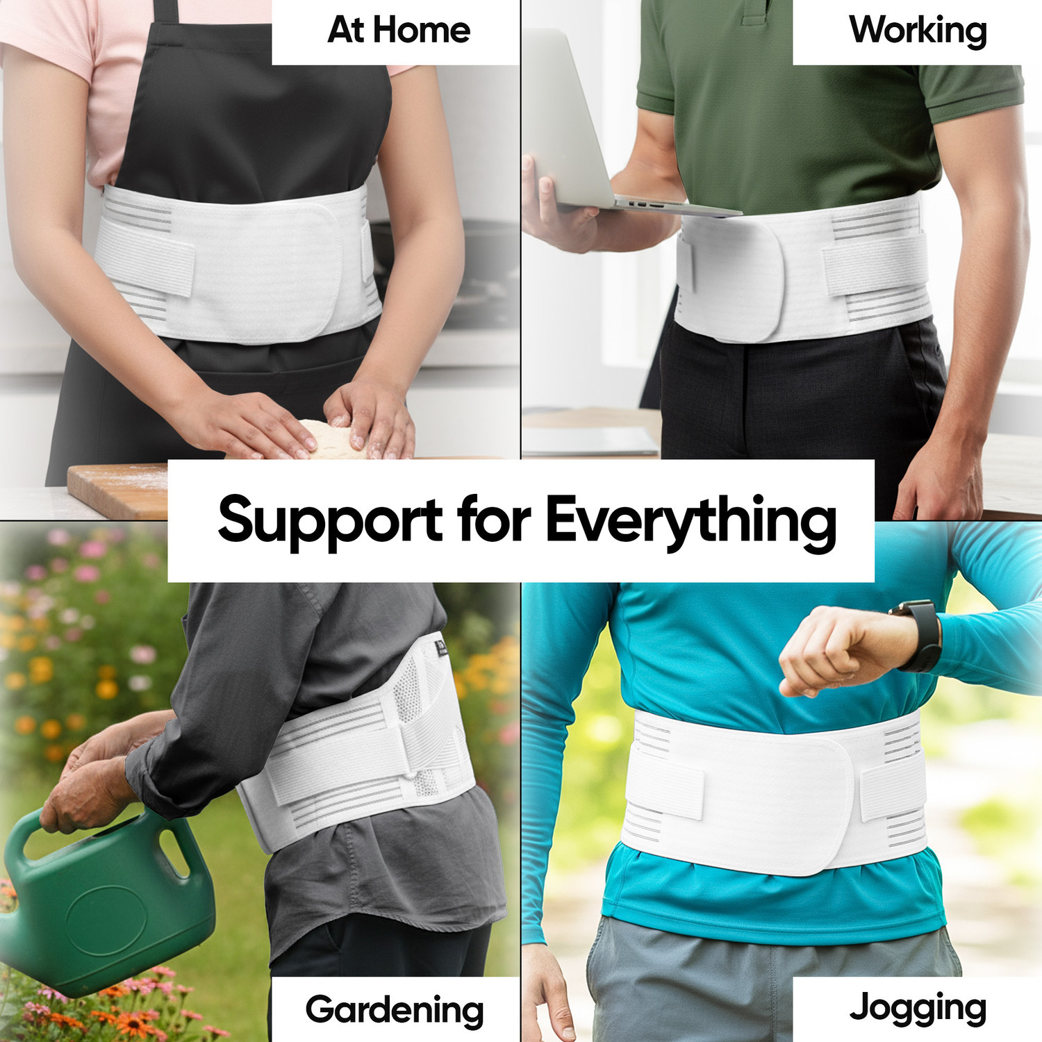Image of Frido Lumbo Sacral Belt For Women & Men | Waist Belt For Back Pain Relief (M), White Back / Lumbar Support