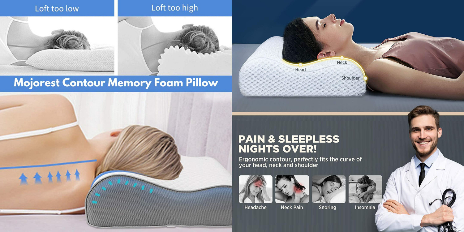 Image of PRATIK MARKETING Memory Foam Pillow Contour Cervical Orthopedic Memory Foam Pillow For Neck Neck Support