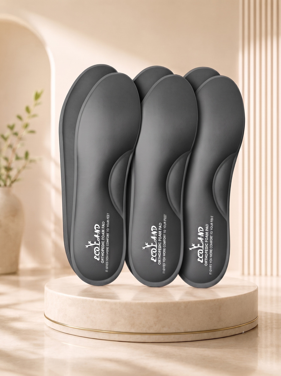 Image of ECOLAND ASTARZ Memory Foam Shoe Insole Comfortable Supports Heel (Pack of 3 Pairs) Insole