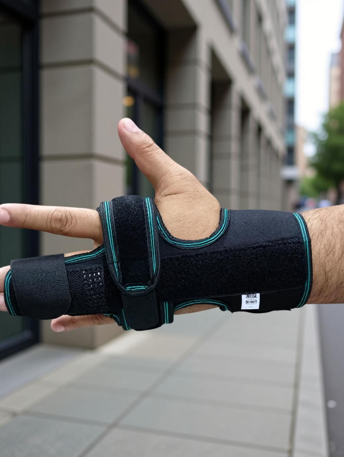Image of BRIJJ HELTH CARE Boxer Fits Both Hands, Fits Left or Right Finger Support Splints (Black) Finger Support