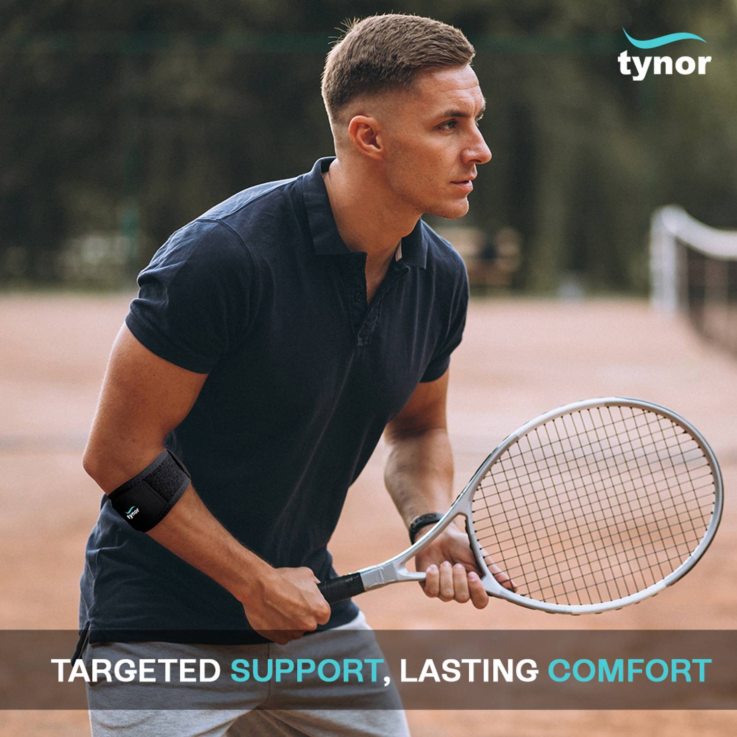 TYNOR Tennis Elbow Support, Black, Medium - Image 5