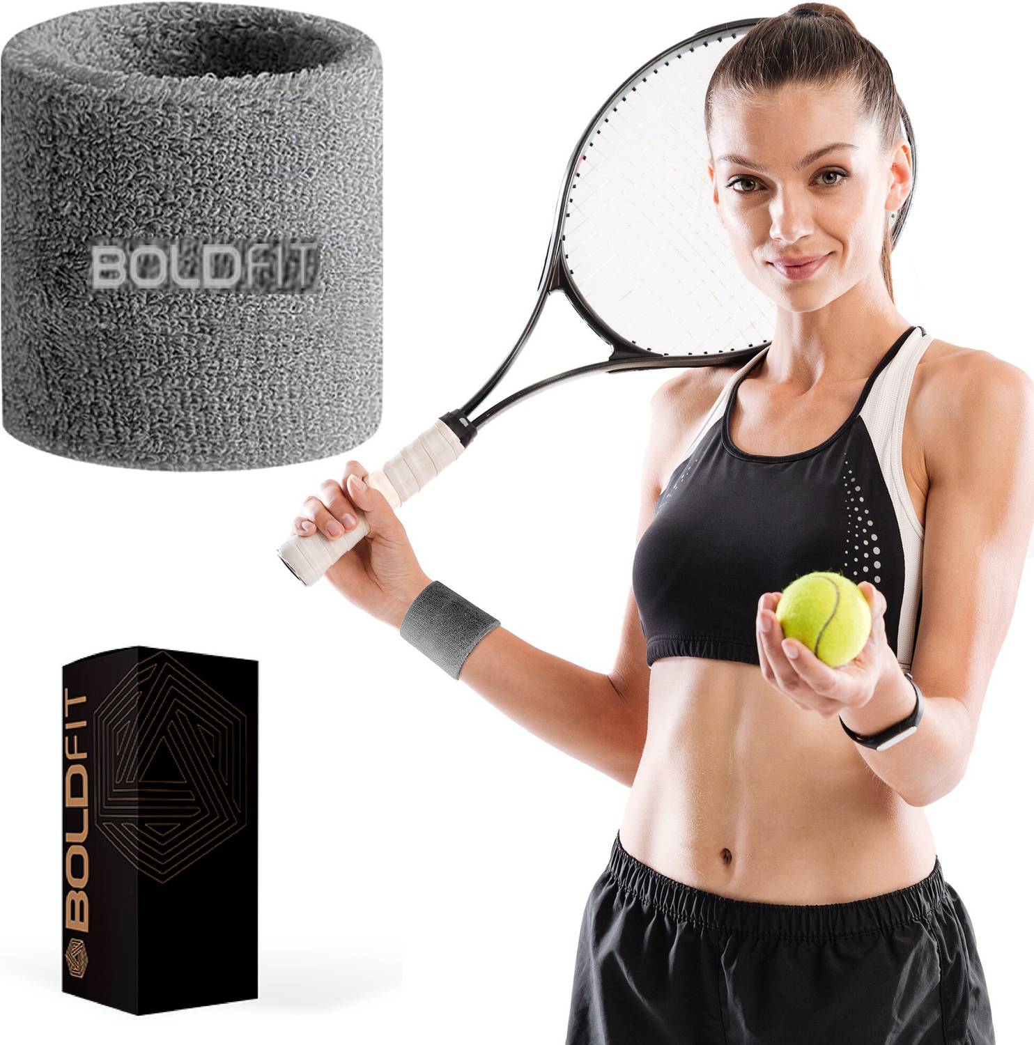 BOLDFIT Wrist Band For Men & Women, Use in Gym, Sports & Badminton Wrist Support