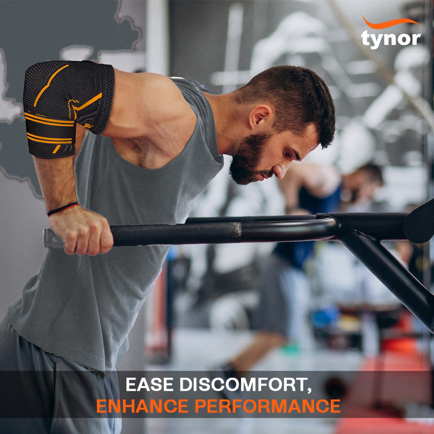 Image of TYNOR Elbow Support Air Pro, Black & Orange, XXL, 1 Unit Elbow Support