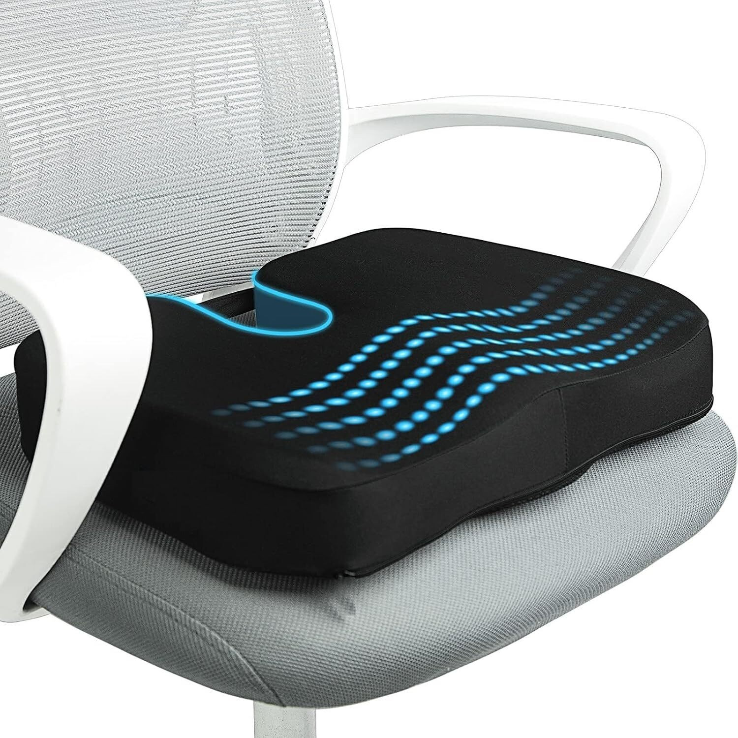 Image of POSTURO Coccyx Cushion for Tailbone & Lower Back Pain Relief Lumbar Support for Sitting Back / Lumbar Support
