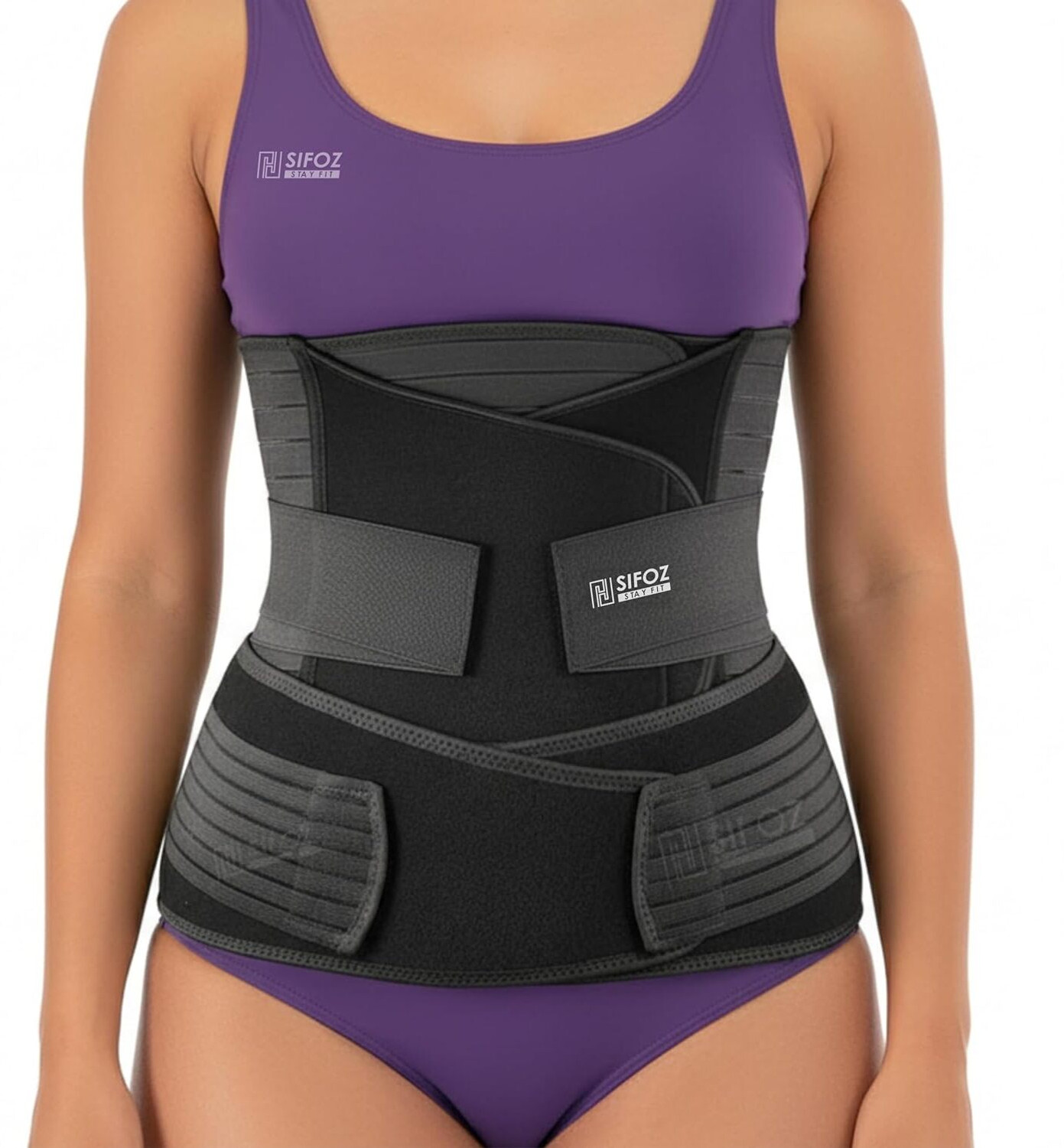 Image of Sifoz Neoprene 3-in-1 Postpartum Belly Belt | Abdominal & Back Support, Free Size Back / Lumbar Support