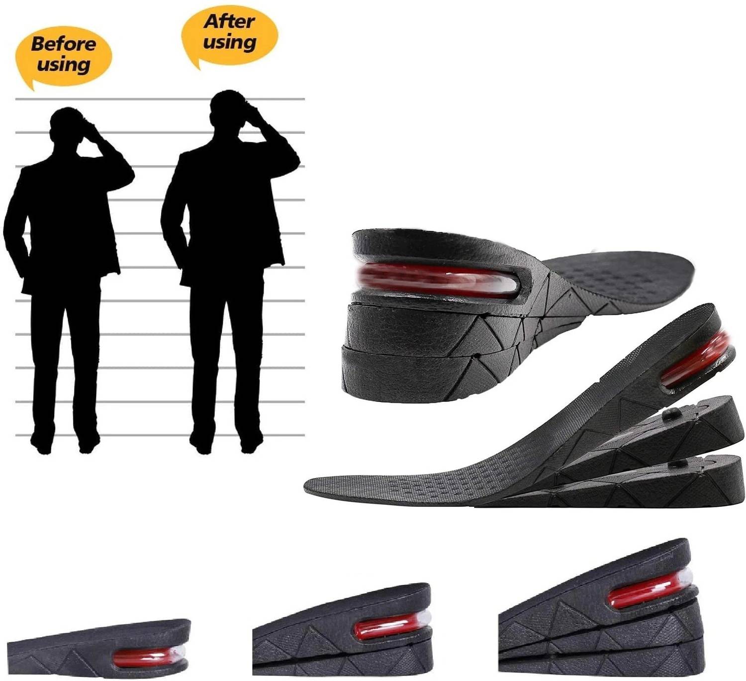 Jwxno 3-Layer Air Cushion Heel Insole