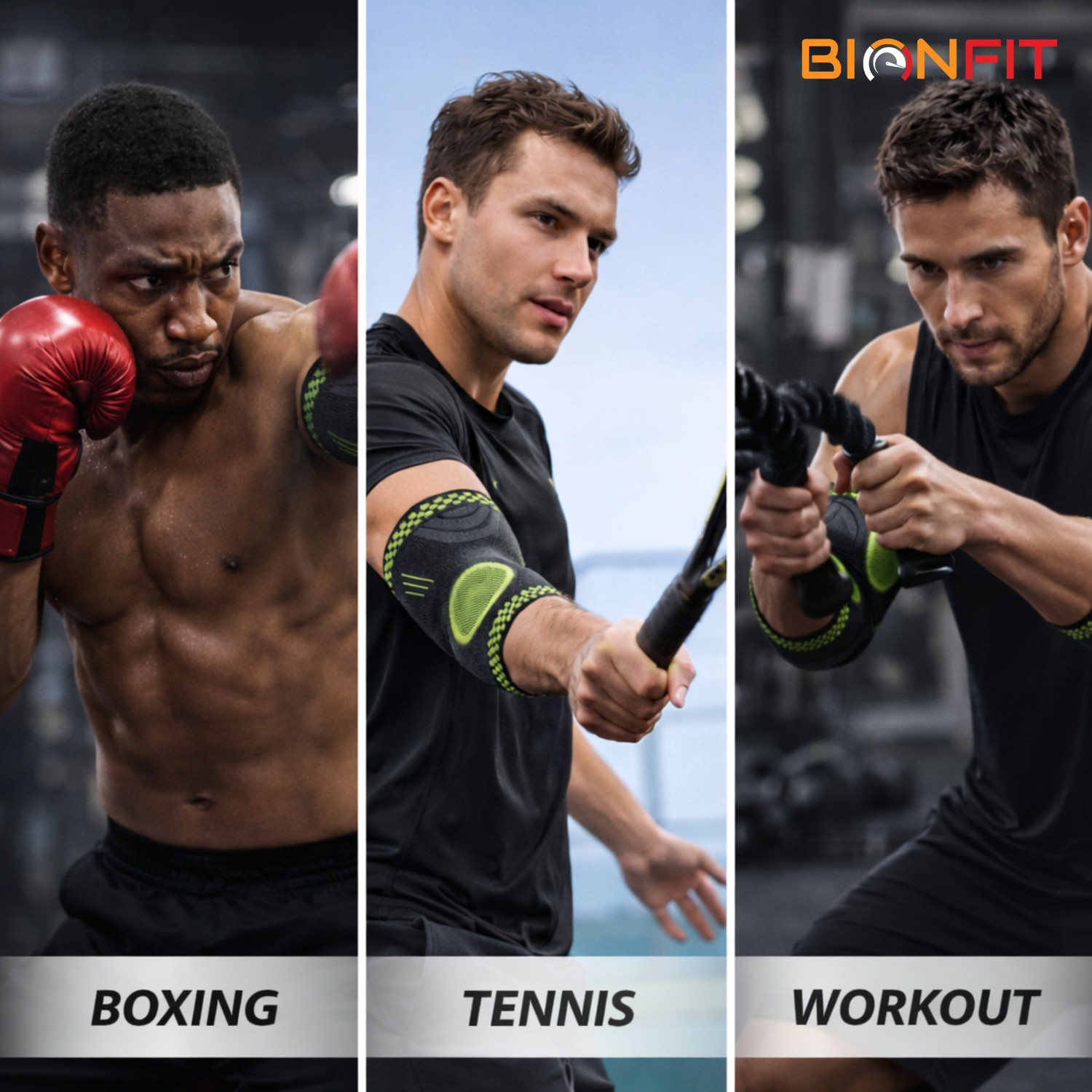 Image of BIONFIT Elbow Support Sleeve for Men & Woman Pain Relief, Tennis Elbow, Gym & Sports Elbow Support
