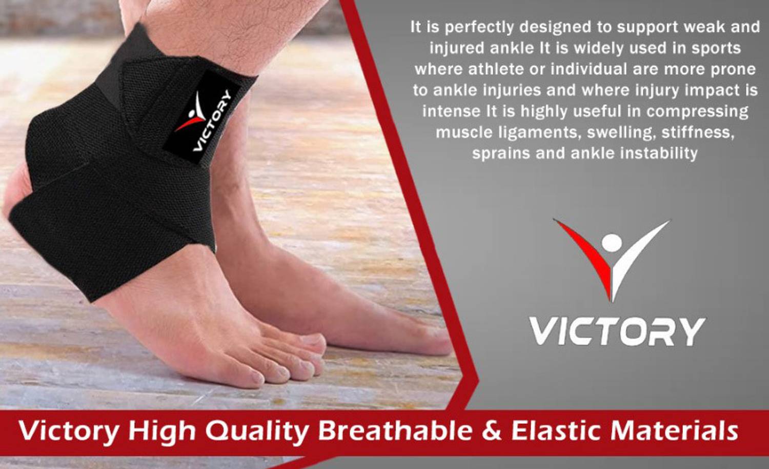 Victory Ankle Brace Support Compression Pack of 2 - Image 3