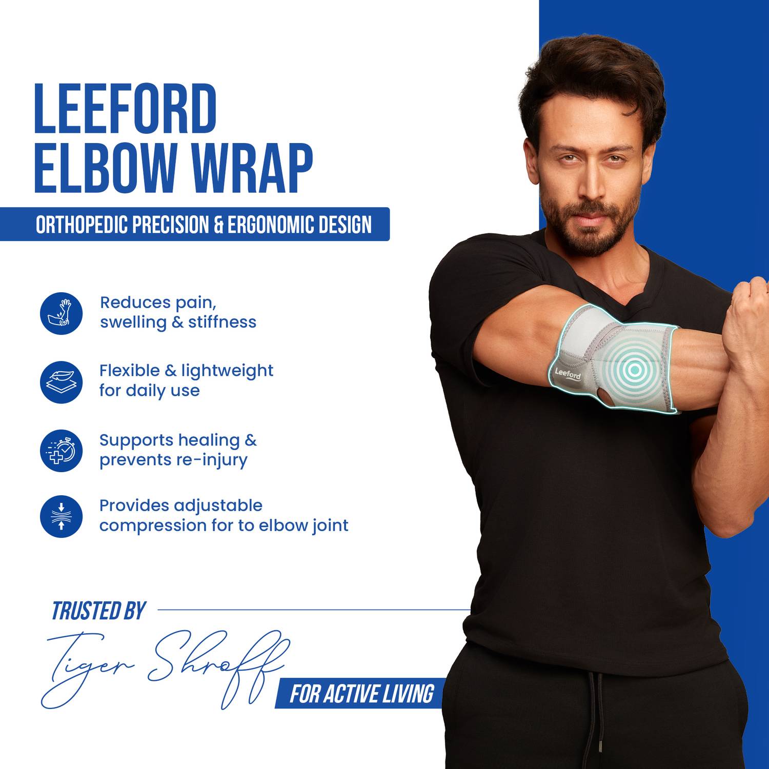 Leeford Elbow Support Wrap for Gym & Pain Relief - Image 4