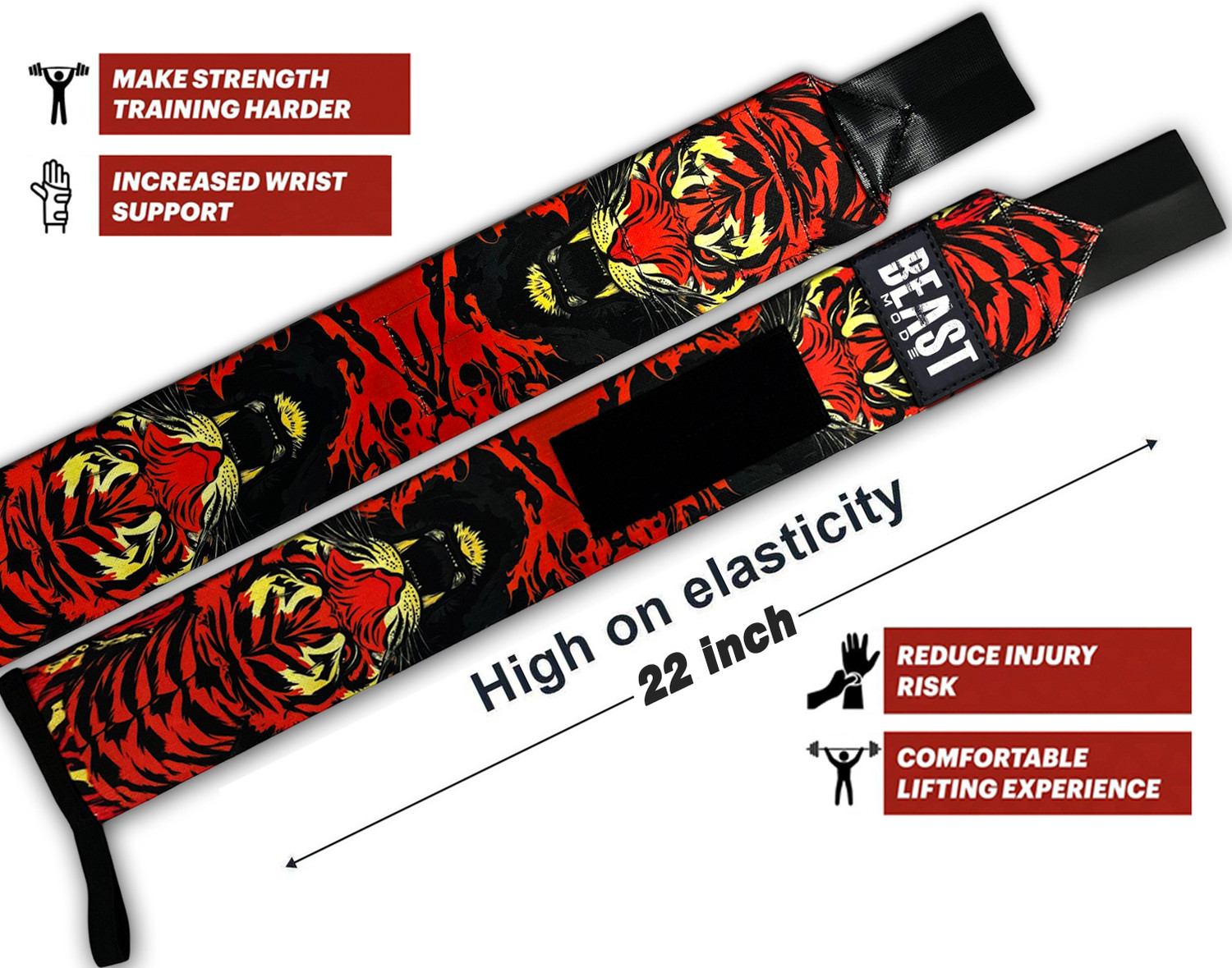 Image of STEIGEN FITNESS Wrist Band for gym, Hand Grip Weight Lifting Straps, Wrist Support For joint Wrist Support