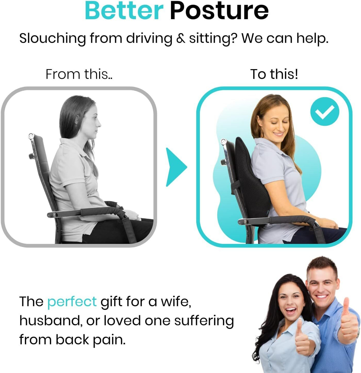 Image of HOMBOX Ventilated Backrest for Office Chair & Car Seat Back / Lumbar Support