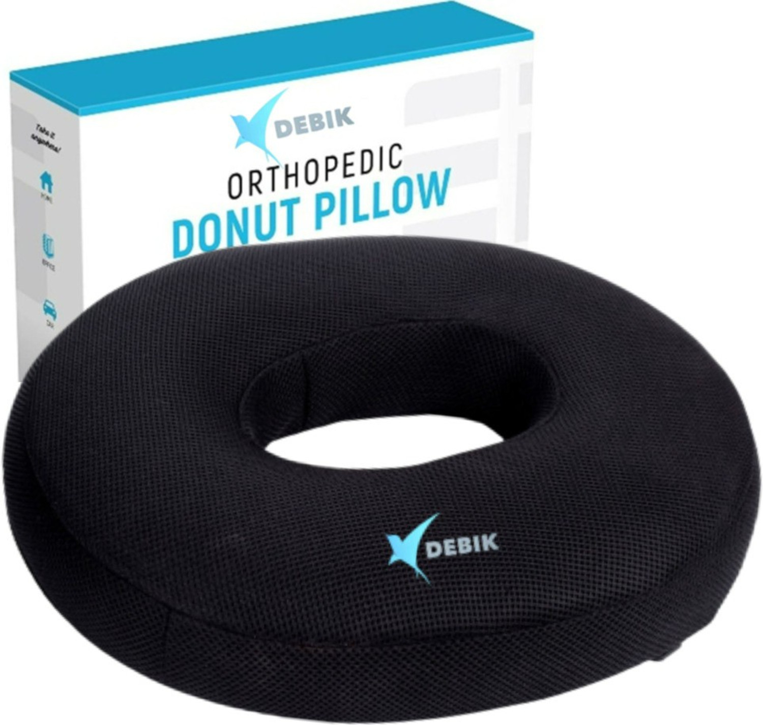 Image of DEBIK Donut Ring Pillow Cushion For Piles Coccyx Sciatica Tailbone Back Pain Back / Lumbar Support