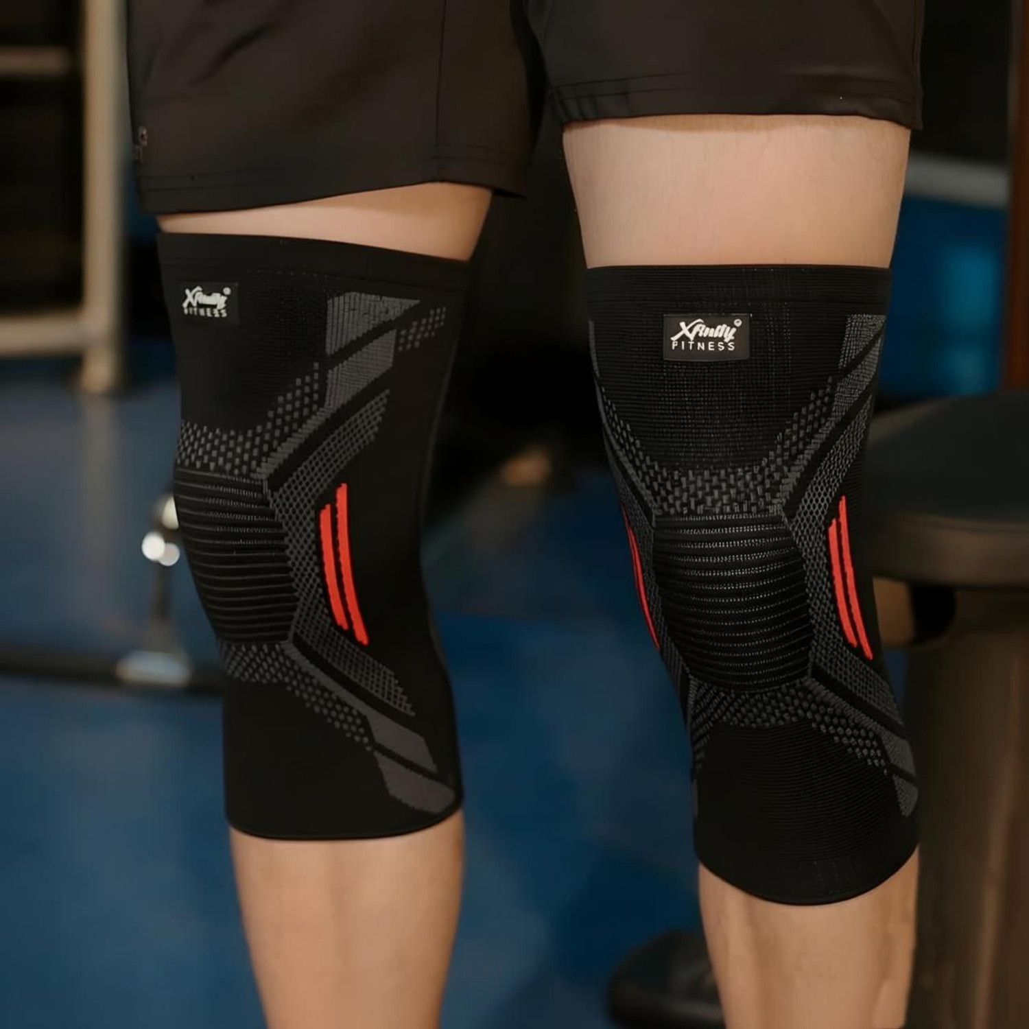 Xfinity Fitness PROFESSIONAL KNEE SLEEVE SUPPORT CAP FOR GYM EXERCISE AND WORKOUT PACK OF 2 Knee Support