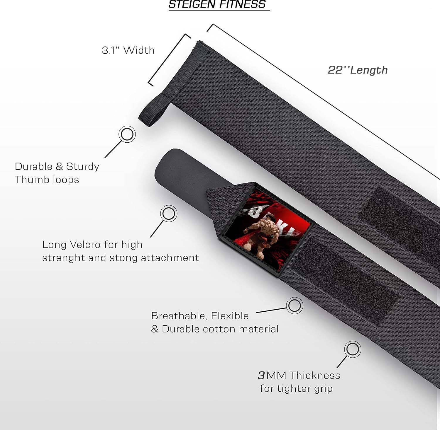 Wrist Band for gym, Hand Grip Weight Lifting Straps, Wrist Support For joint रिस्ट सपोर्ट - Image 3