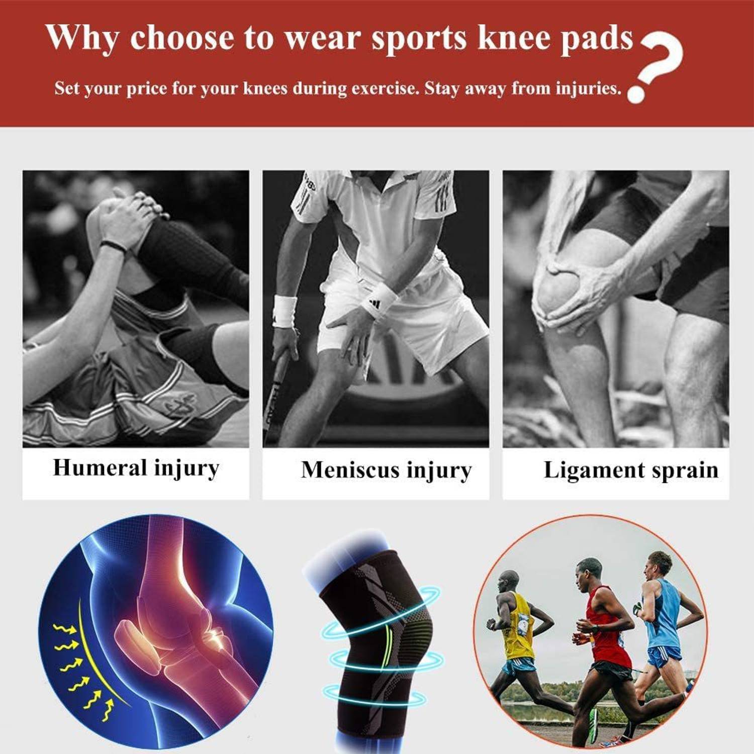 Xfinity Fitness Knee Sleeve Support Pack of 2 - Image 5