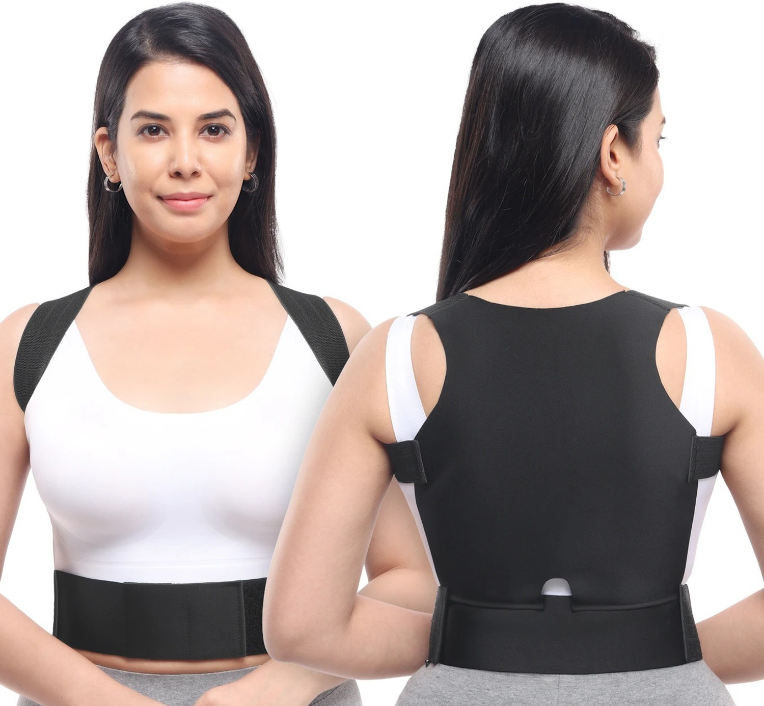 Image of life again POSTURE: Boldfit posture corrector for men and women Posture Corrector (Black)