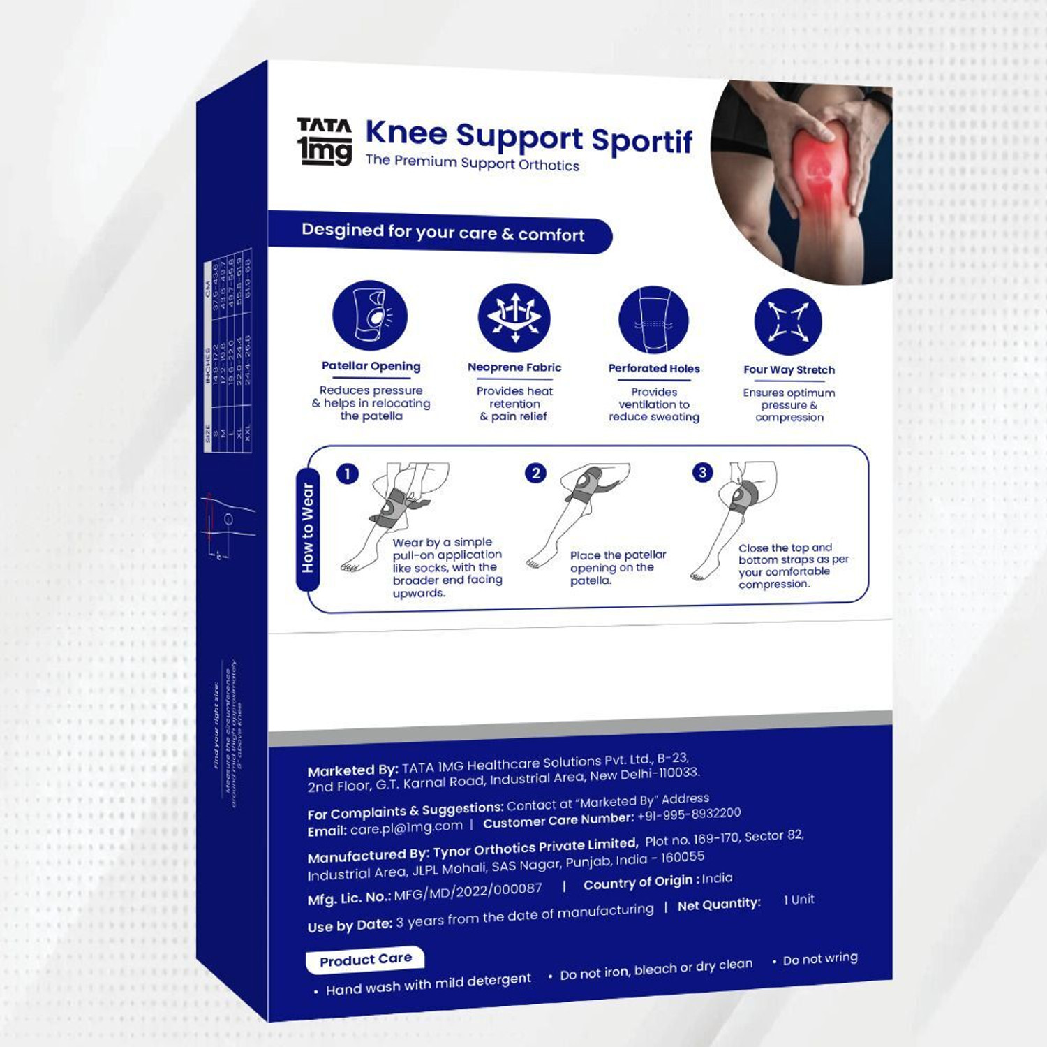 Image of TATA 1mg Knee Support Sportif (Neoprene)-XL Knee Support