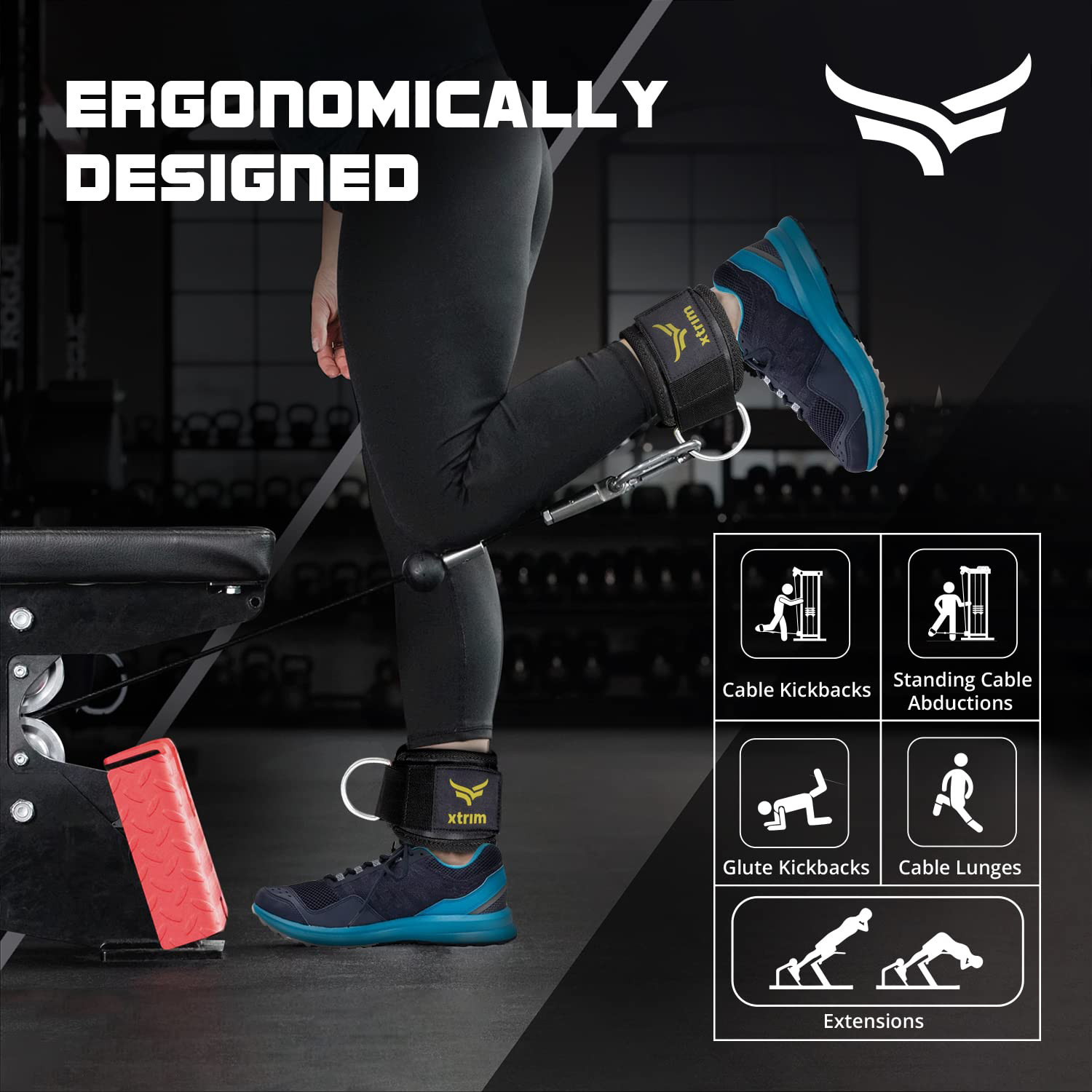 Image of Xtrim LoopX Polyester Strap for Gym, Leg, Butt, Exercise for Men & Women Ankle Support