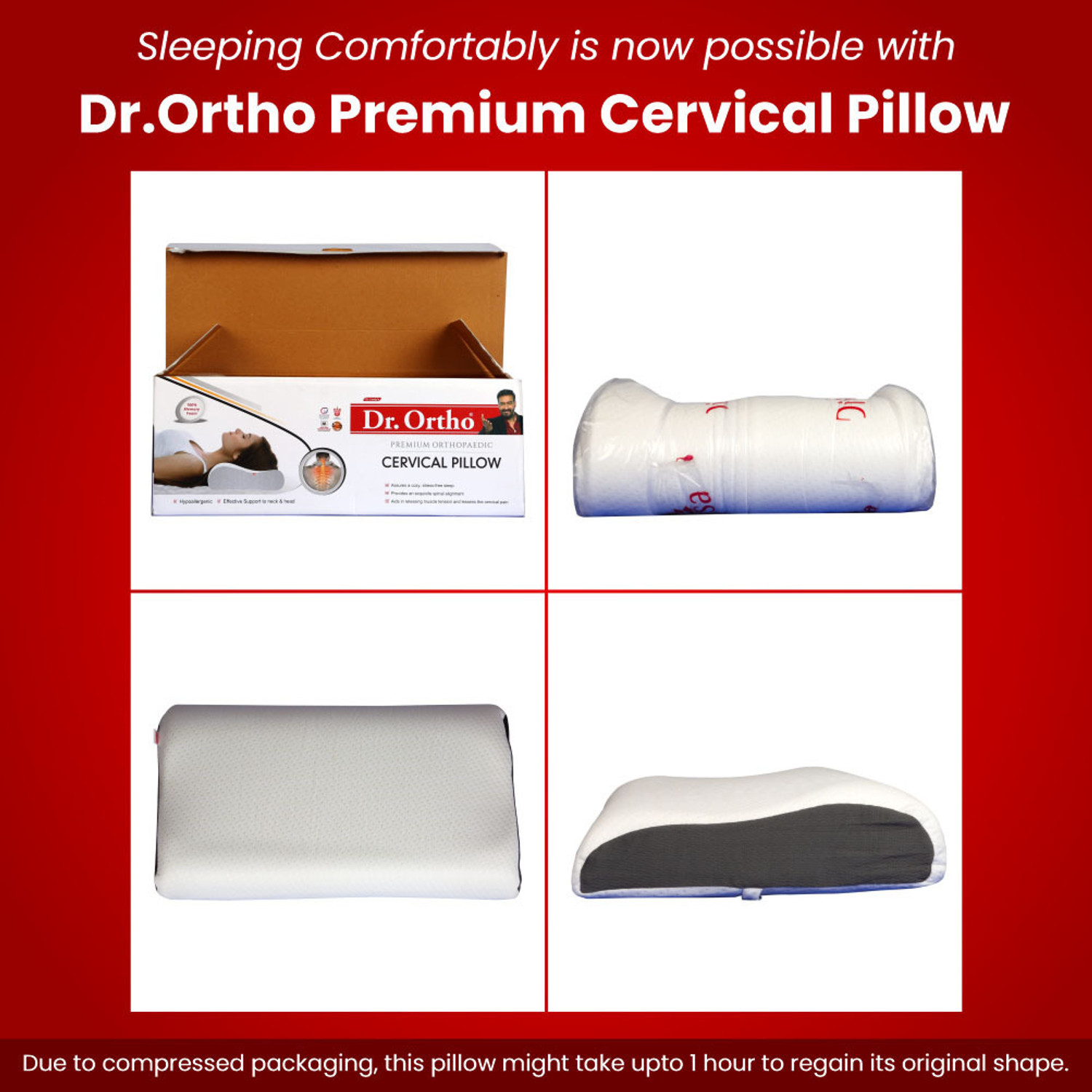 Image of Dr. Ortho Premium Orthopedic Memory Foam Cervical Pillow for Neck and Shoulder Pain Cervical Pillow