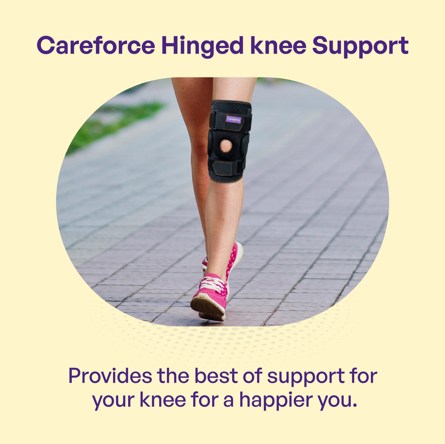 Image of Careforce - The Force Behind Your Health knee cap for men women knee support brace band sleeves wrap for knee pain relief Knee Support (Black)