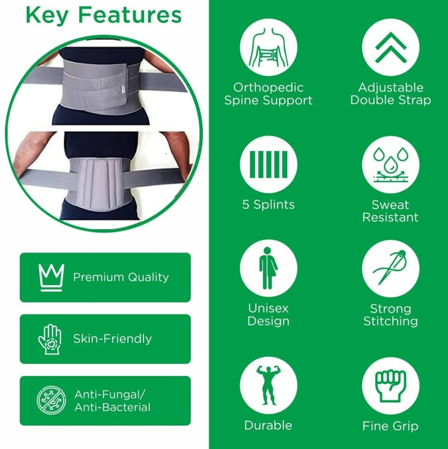 Image of VR SURGICAL Lumbo Sacral (L.S Belt) Corset- Back Pain Belt for spinal LS Back / Lumbar Support