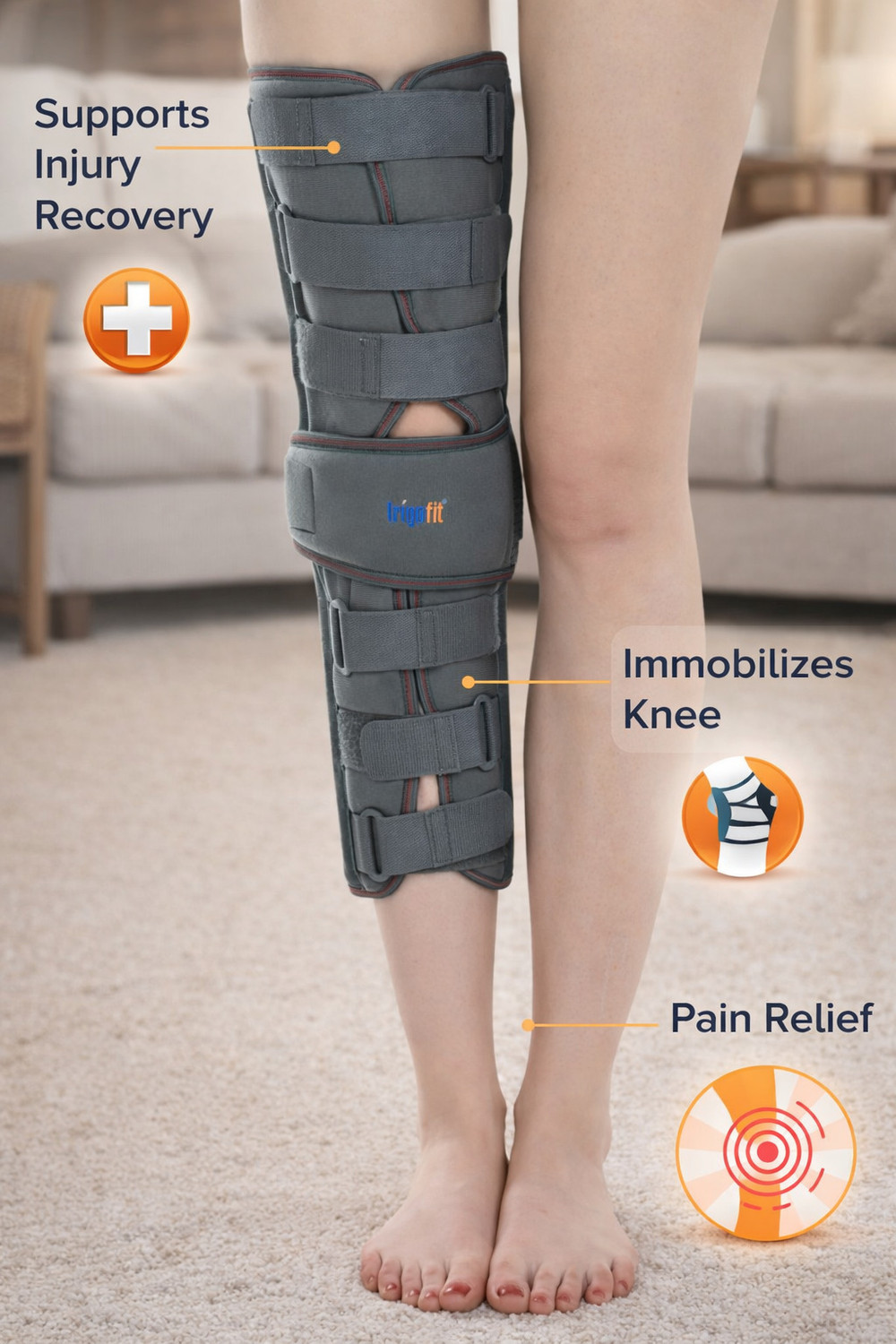 Image of Trigofit With Device Knee Brace Knee Immobilizer Brace for Knee Support Ligament Tear Knee Support