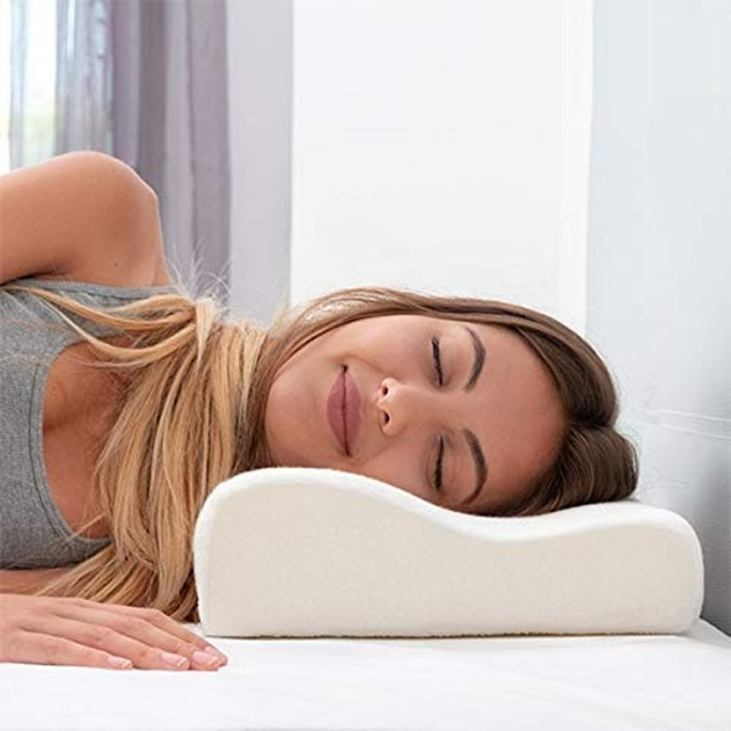 Image of PRATIK MARKETING Memory Foam Pillow Contour Cervical Orthopedic Memory Foam Pillow For Neck Neck Support