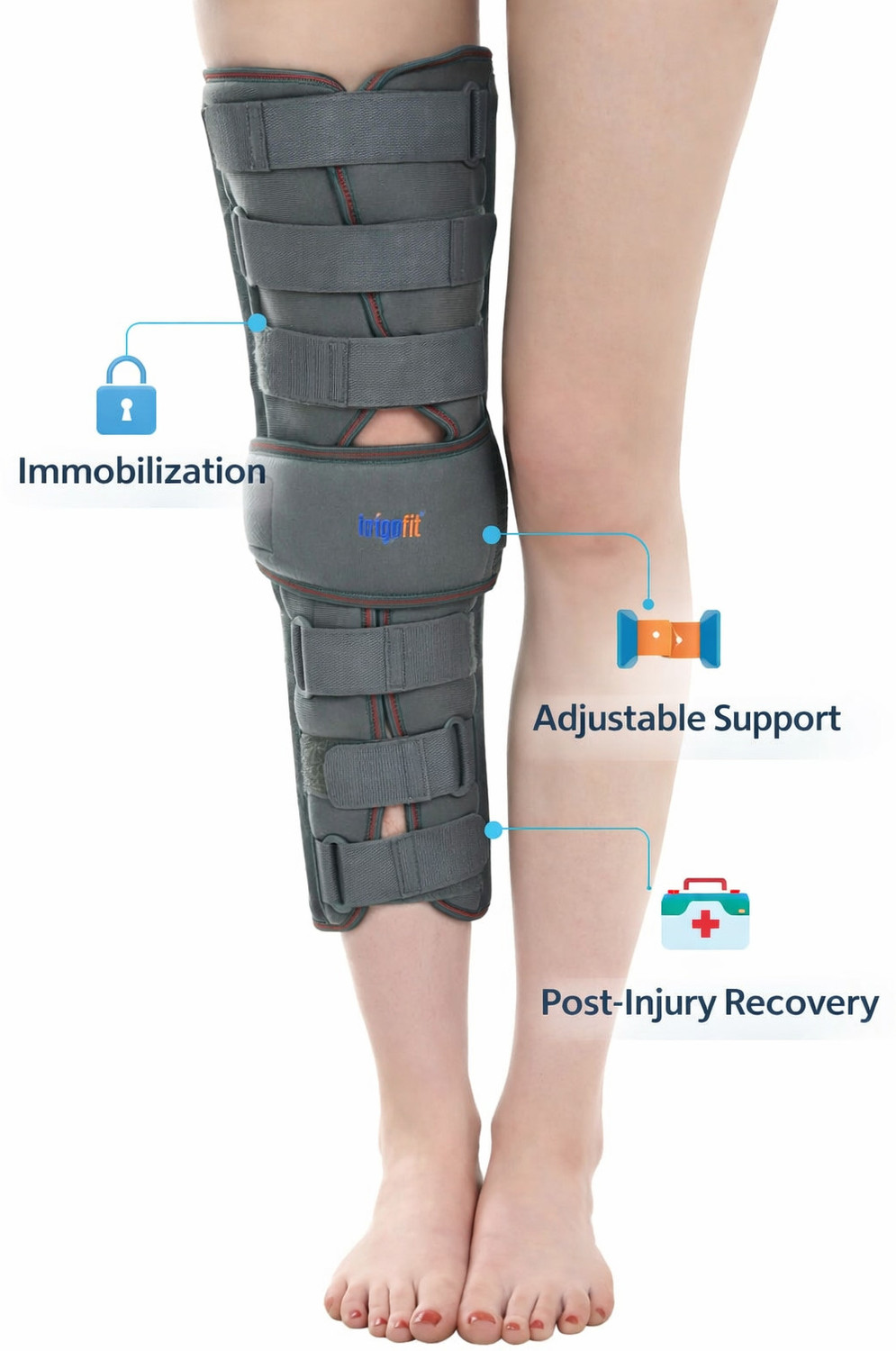 Image of Trigofit With Device Knee Brace Knee Immobilizer Brace for Knee Support Ligament Tear Knee Support