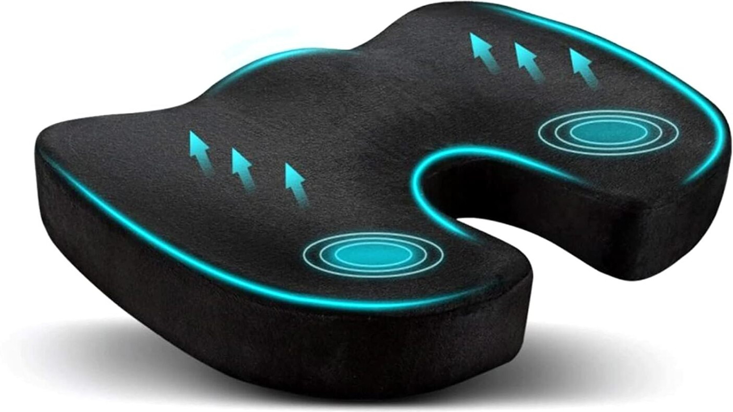 Image of HouseOfCommon House of Common Black Coccyx Cushion For Car and Chair Back / Lumbar Support
