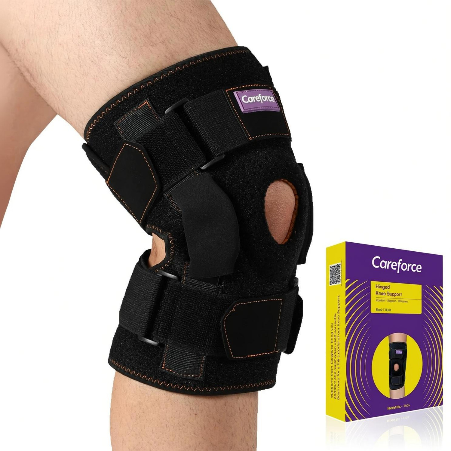 Image of Careforce - The Force Behind Your Health knee cap for men women knee support brace band sleeves wrap for knee pain relief Knee Support (Black)