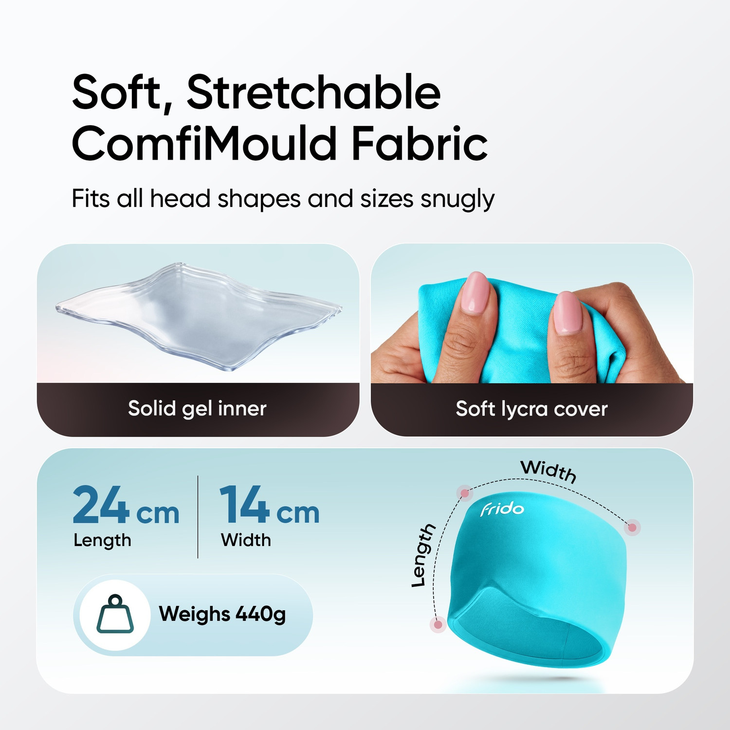 Image of Frido Hot & Cold Therapy Cap for Migraine & Headache Relief | 360 Compression Head Support