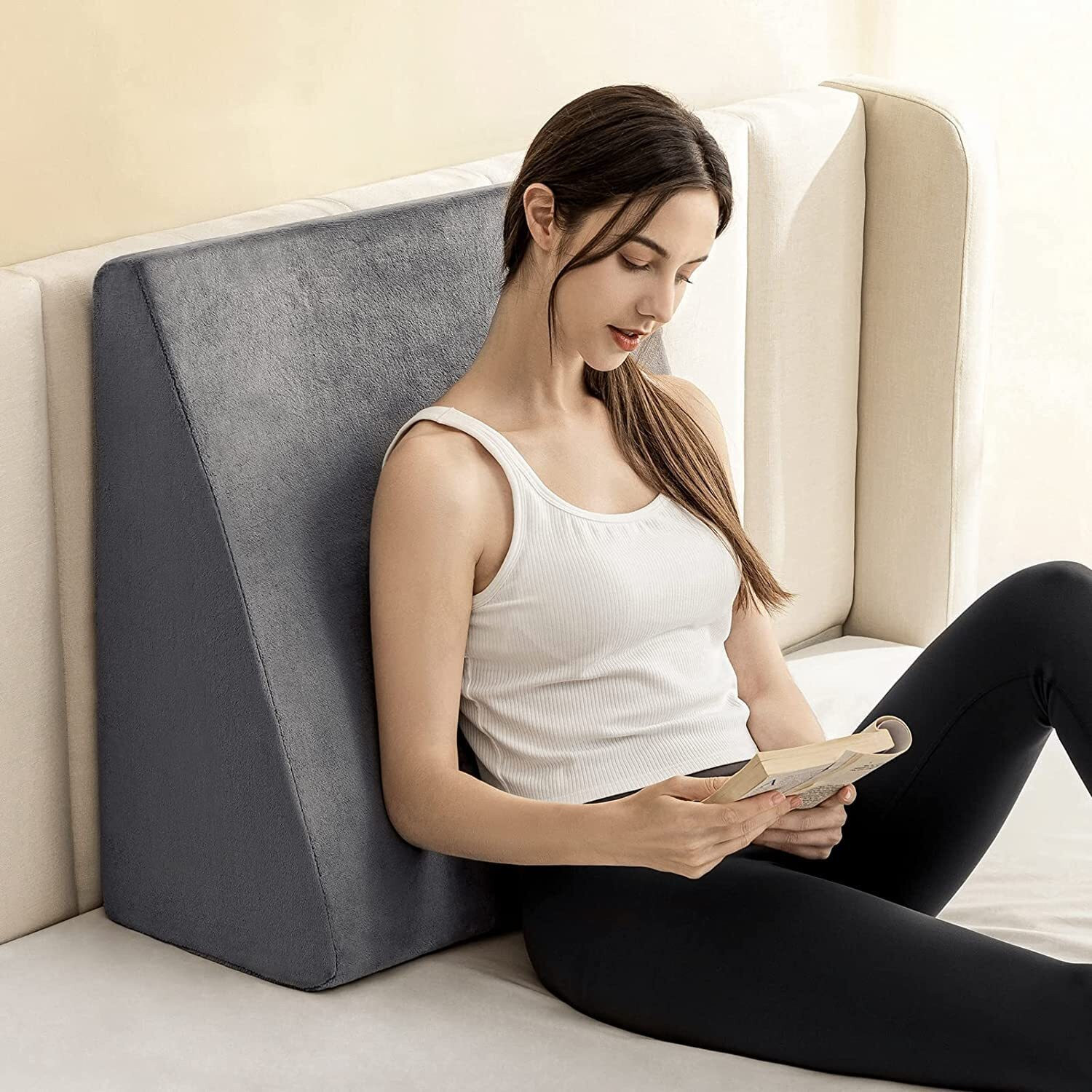 Image of Orthowala Wedge Pillow triangle shape, for Neck Pain Back / Lumbar Support