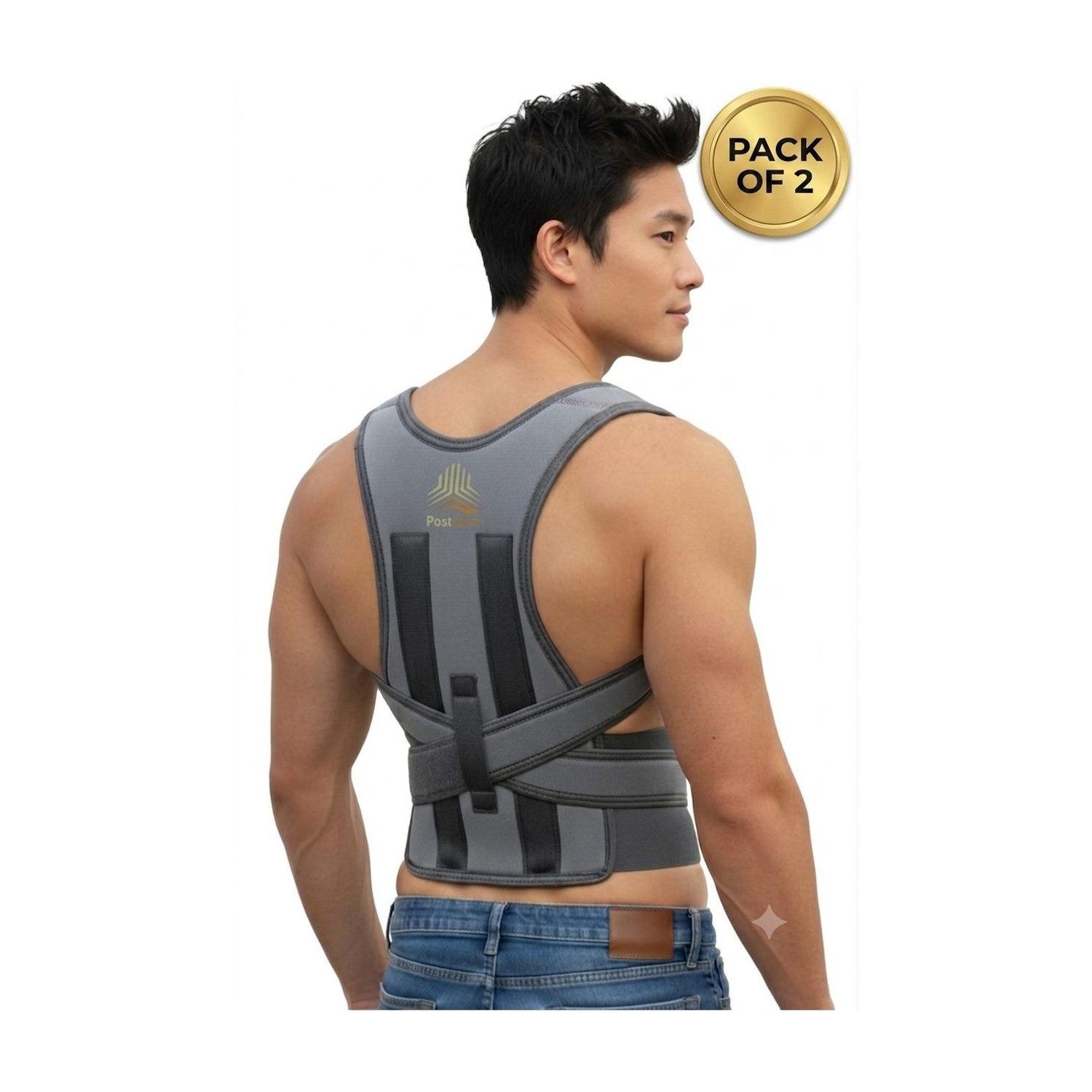 Image of TrueRelief belt for men and women for back pain Posture Corrector (Grey)