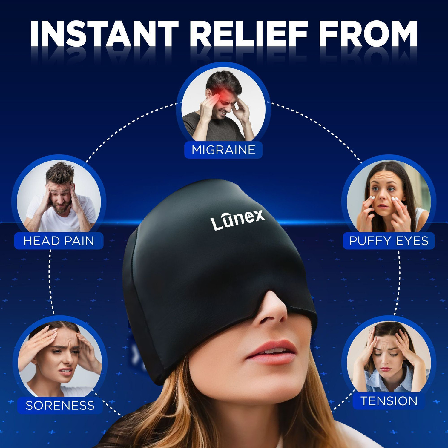 Image of Lunex Premium Migraine Relief Cap-Migraine Relief & Headache Relief cap|Head Support Head Support