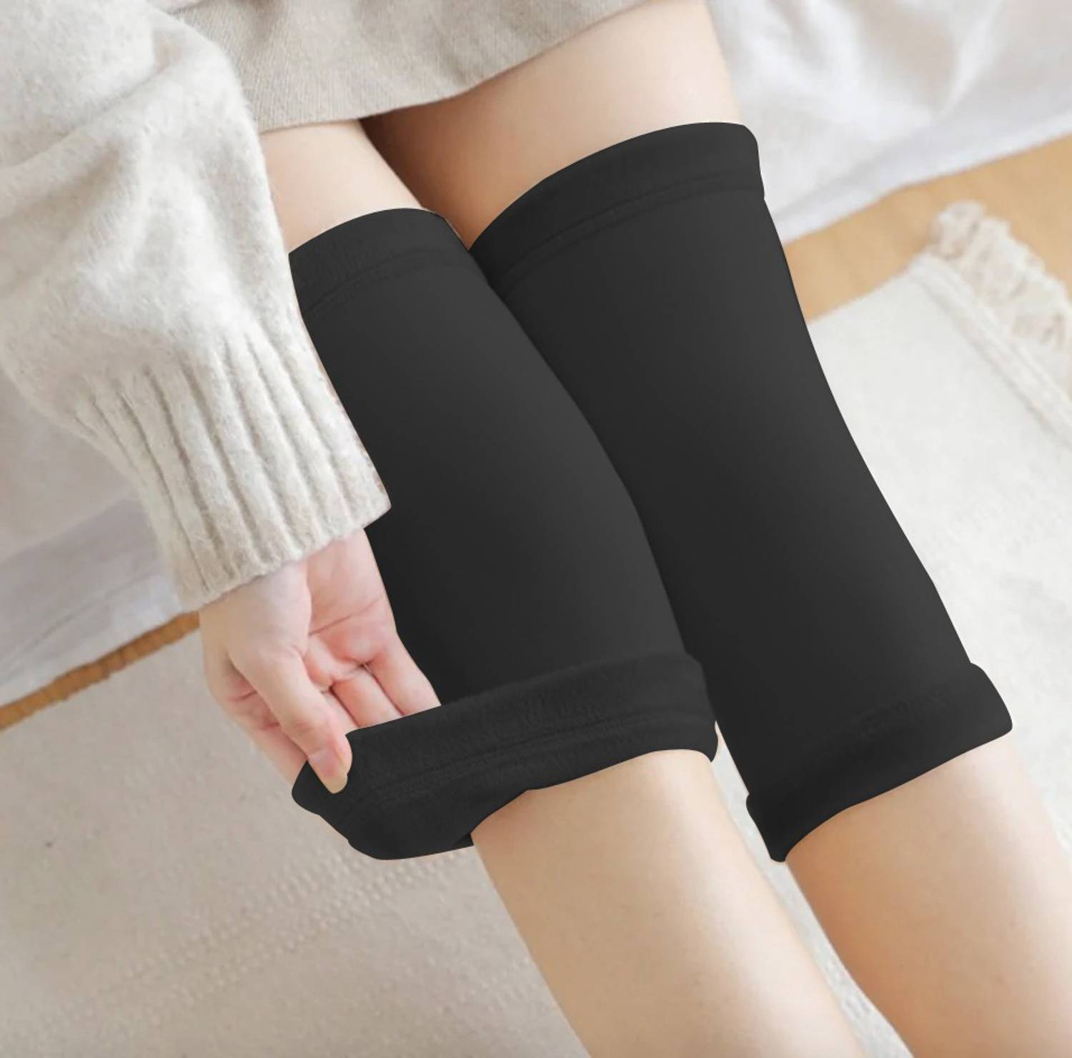 AirMount ™ Women's Wool Knee Warmer Winter Protective Knee Cap Woolen Knee Knee Support