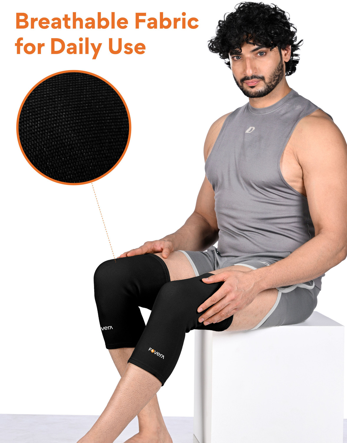 Image of FOVERA Knee Cap for Men & Women, Knee Compression Sleeve for Pain Relief & Knee Support