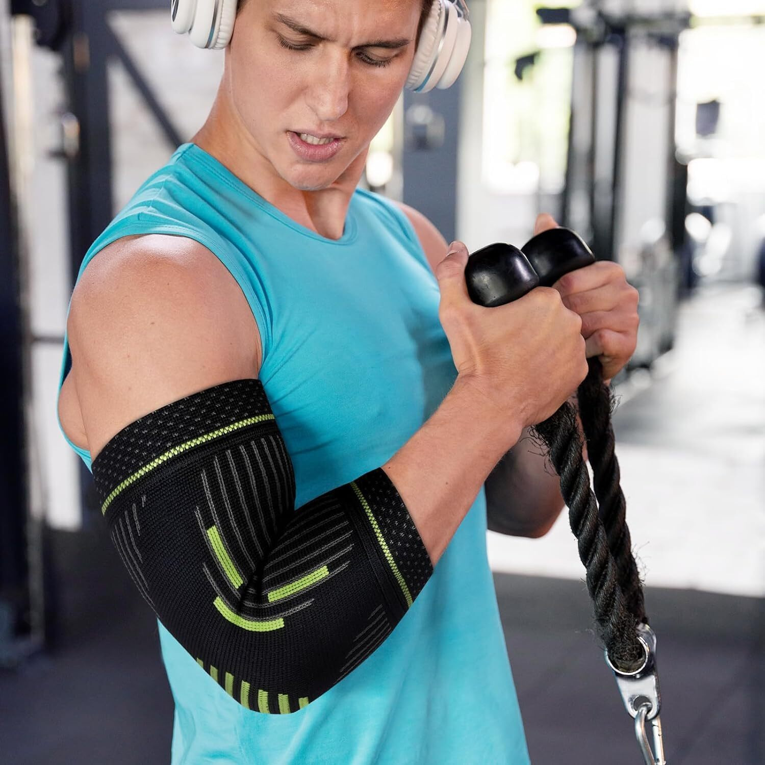 Image of Leosportz Elbow Support for Gym (1 Pc) - Elbow Brace for Men Women Workout Elbow Support