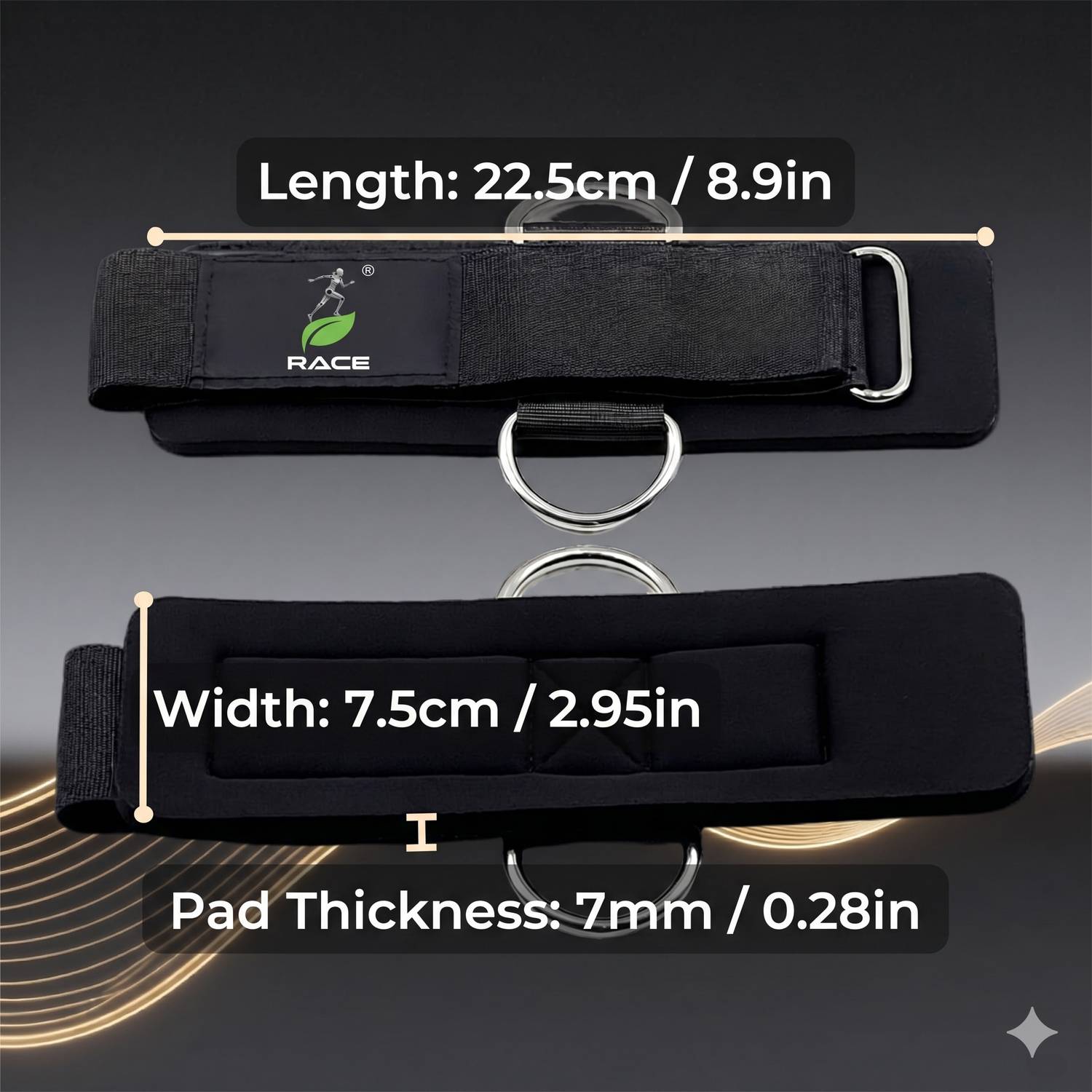 RACE Wrist Cuffs Weight Lifting Straps - Image 2