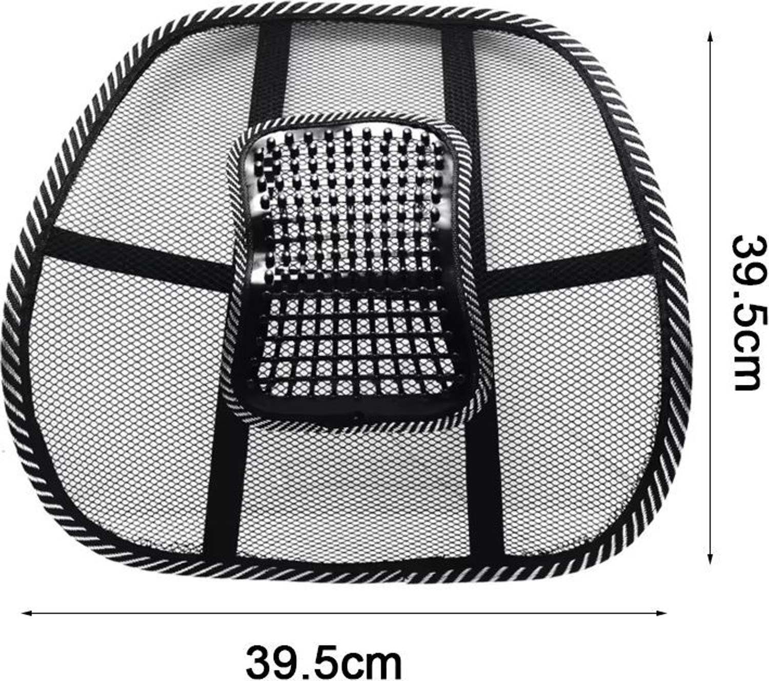 Image of Black mirror PainRelief Acupressure Back Support Cushion for Car Seat Back / Lumbar Support (Black)